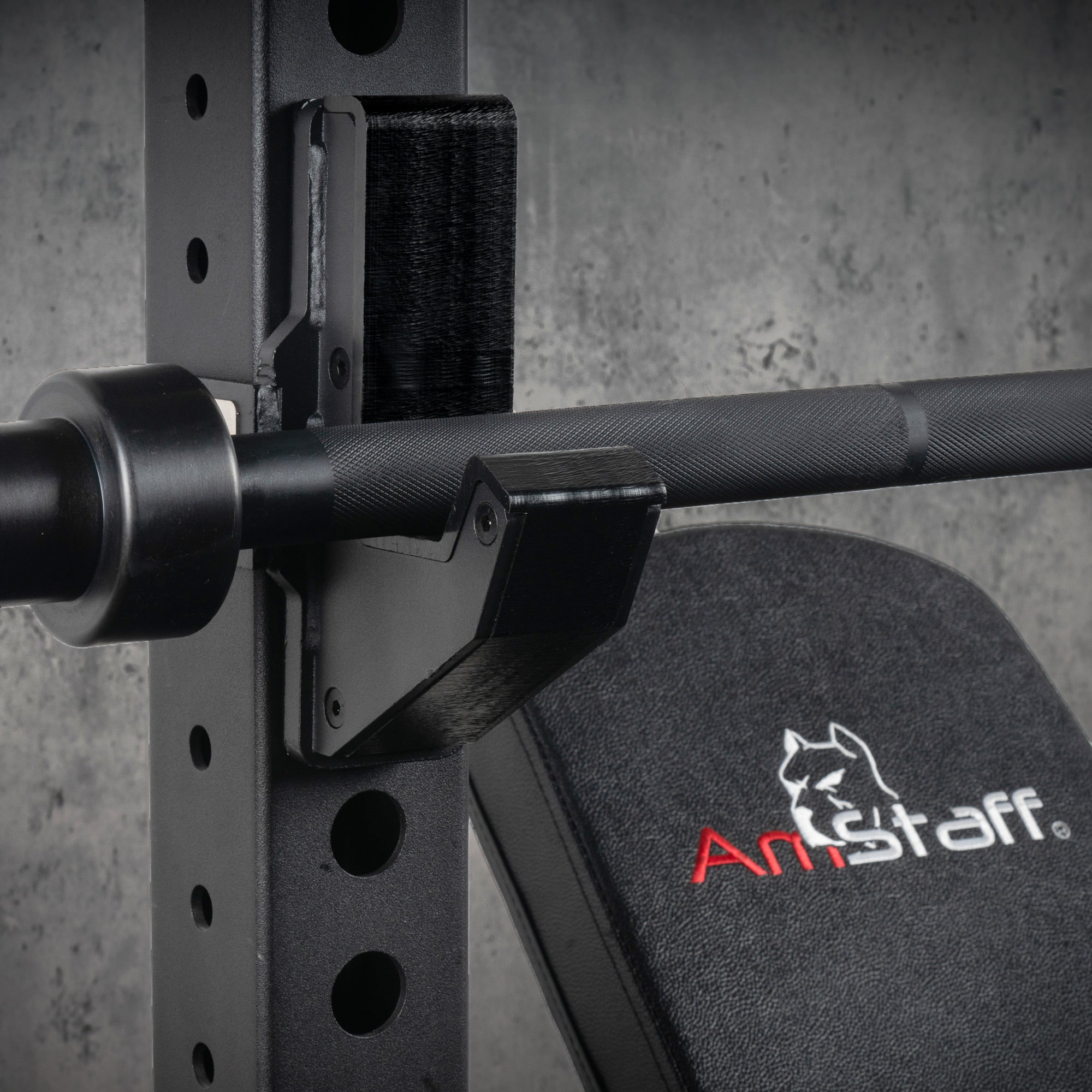 AmStaff Fitness Flat Sandwich J Cups - Heavy Duty Weightlifting Hooks for Power Racks & Squat Stands - Perfect for Home Gym & CrossFit Training