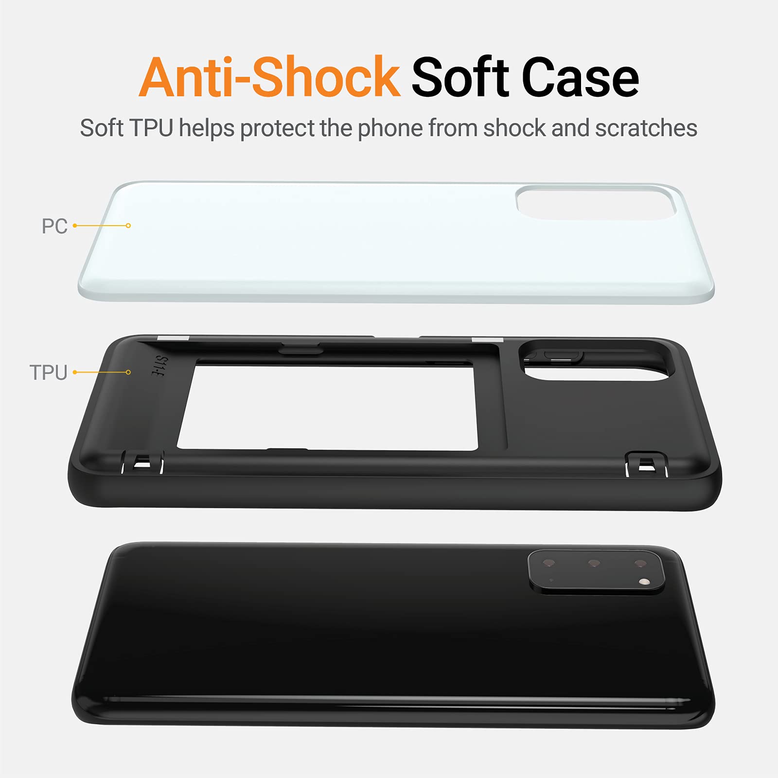 JUST4YOU Galaxy S20 Wallet Case with Card Holder & Auto Magnetic Closure - Hidden Mirror Bumper Cover (White) - Perfect for Work, Travel & Everyday Use