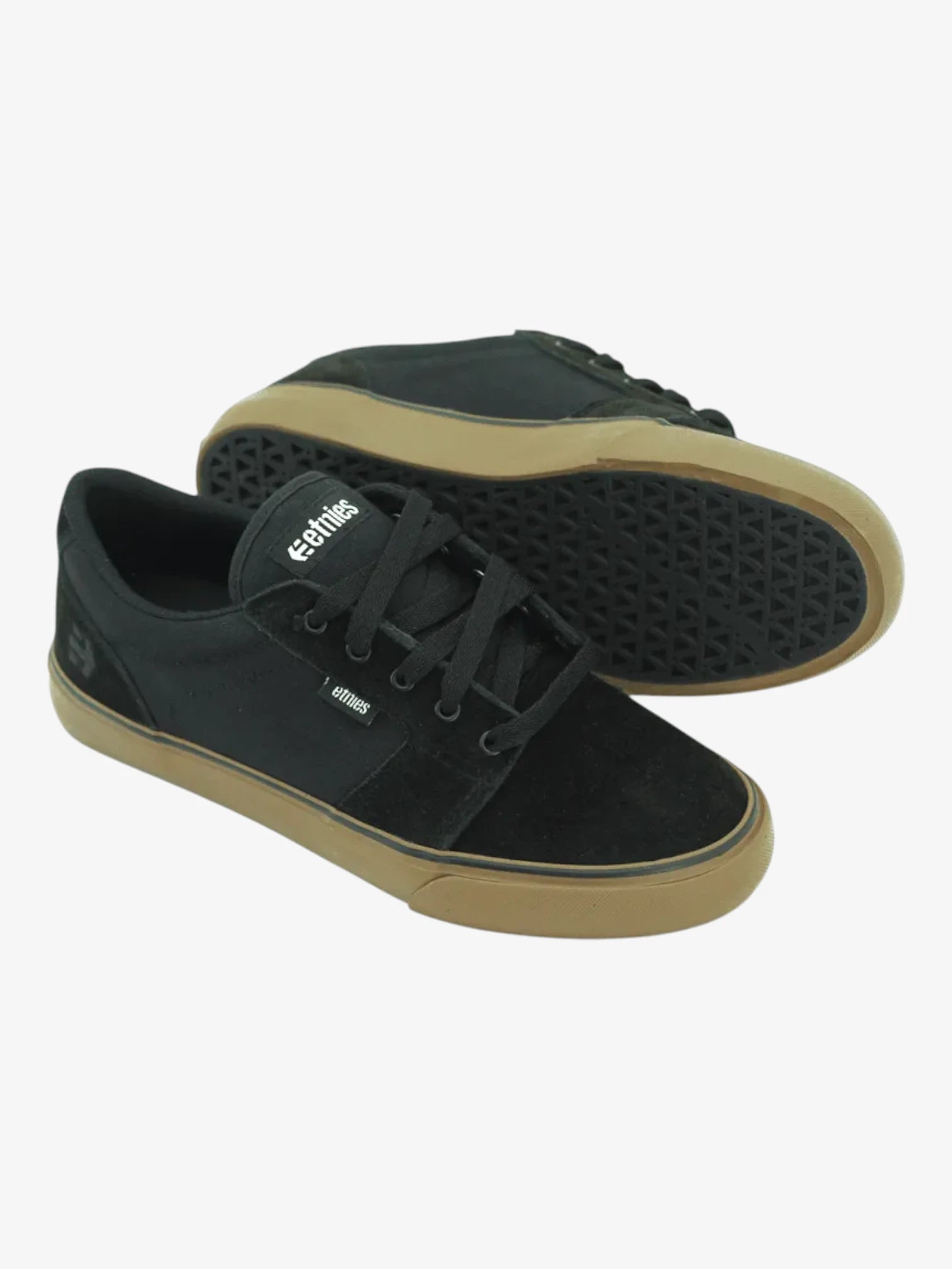 Etnies Barge LS Skate Shoes for Men - Black & Brown Sneakers for Skateboarding, Casual Wear & Street Style