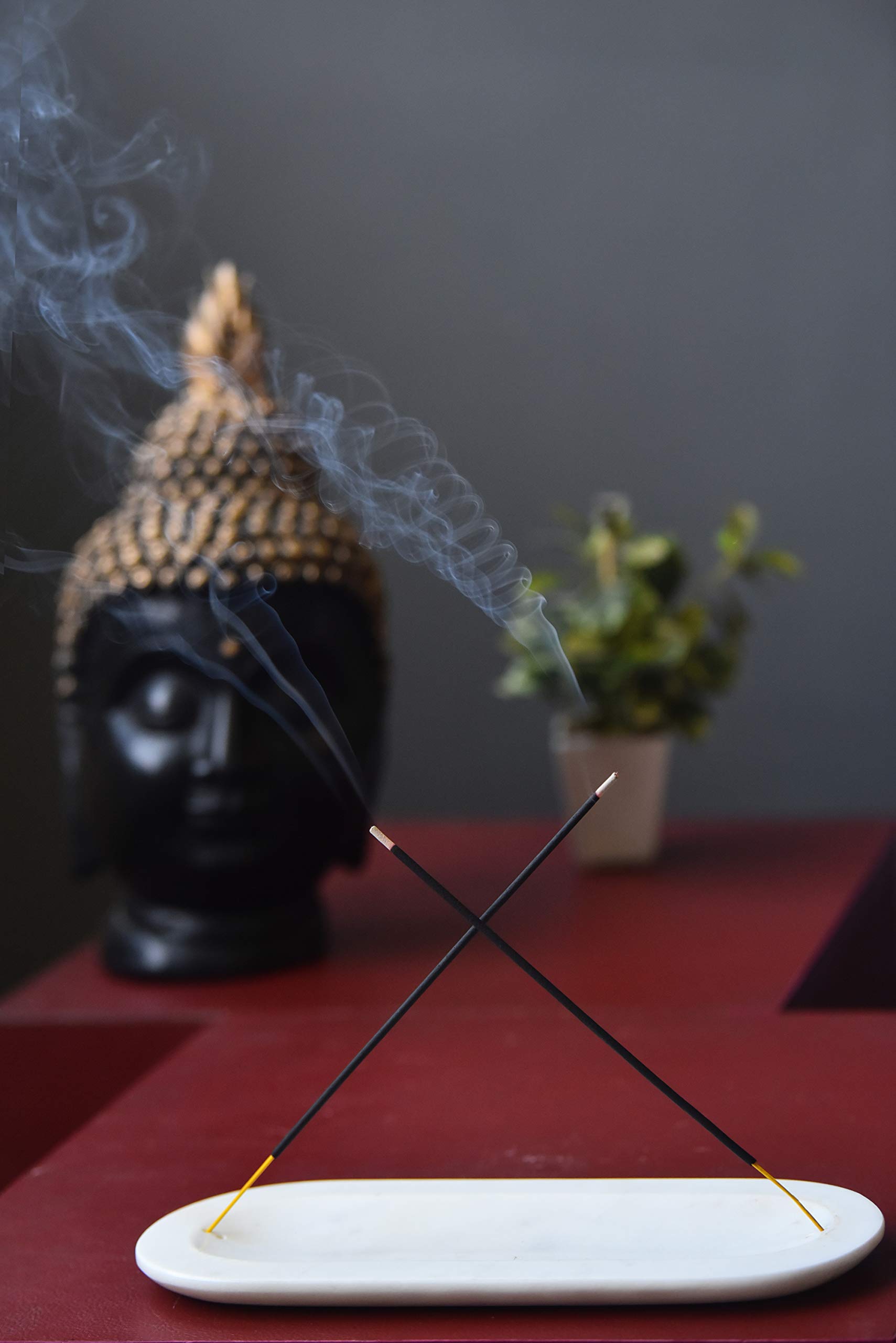 Elegant Marble Incense Stick Holder for 4 Sticks - Premium Home Decor for Meditation, Yoga & Aromatherapy