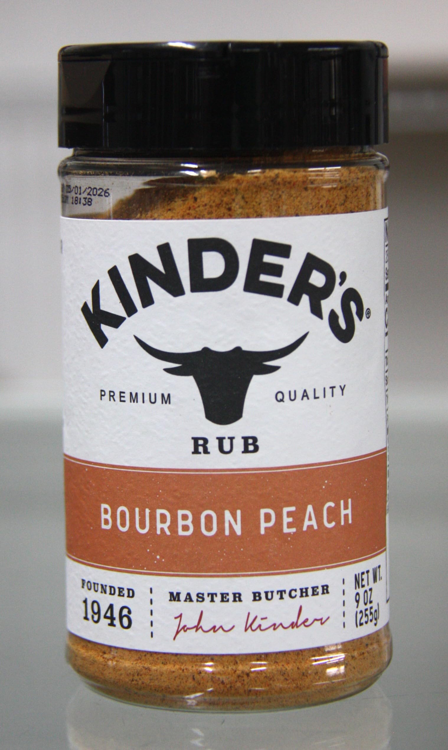 Premium Kinder's Bourbon Peach Rub & Seasoning - 9 oz (Pack of 1) - Gourmet BBQ Spice Blend for Ribs, Chicken & Steak - Perfect for Grilling, Smoking & Home Cooking