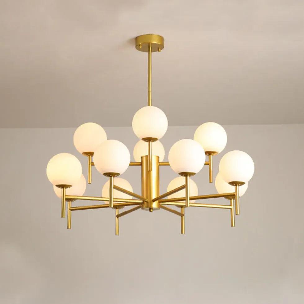 Modern Spherical Glass Multi-Light Chandelier - Elegant Lighting for Living Room, Dining Room, and Bedroom Decor