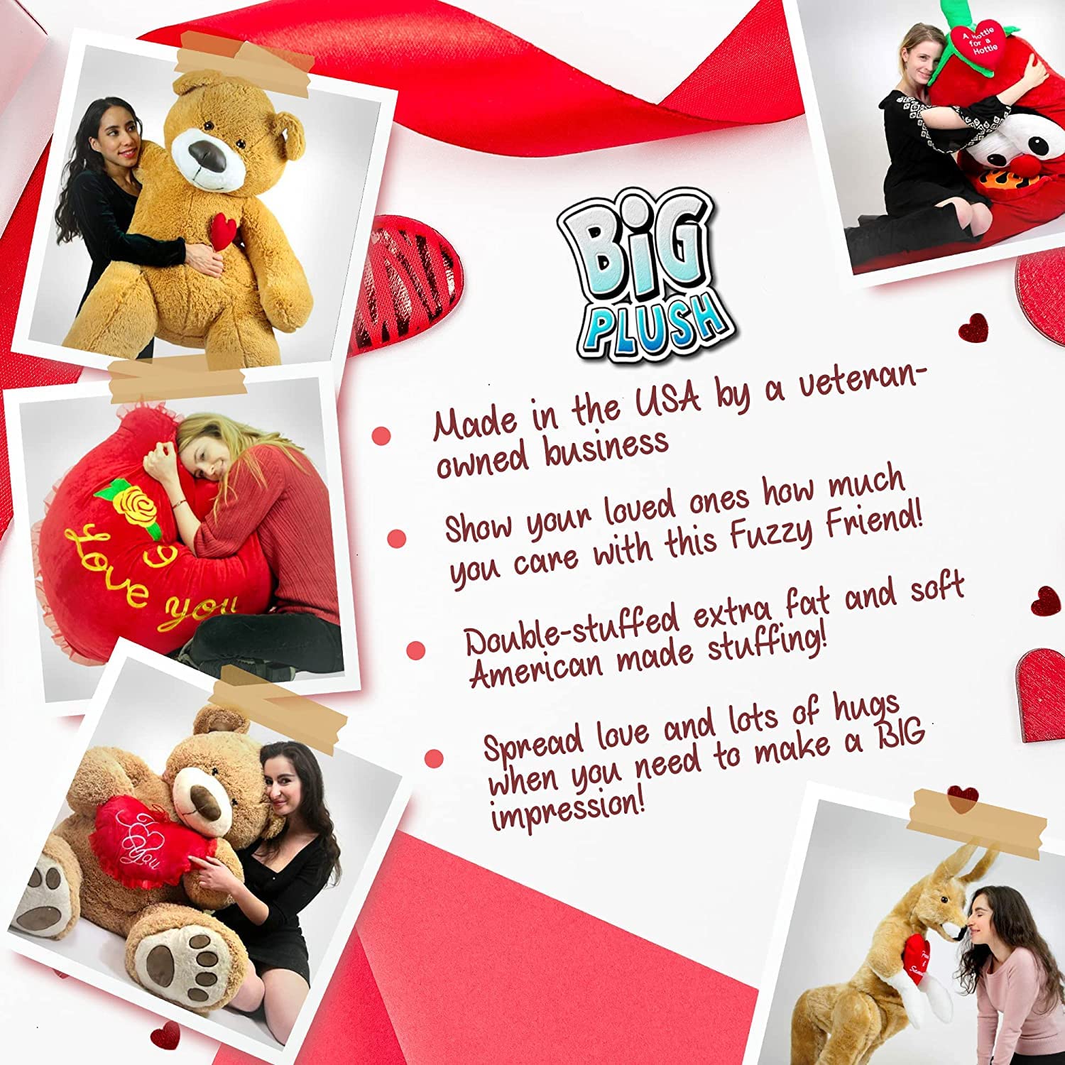 5 Feet Giant Personalized His and Hers Teddy Bear - Soft Plush Romantic Valentine's Day Gift for Couples, Anniversaries & Special Occasions | Perfect for Bedroom Decor, Proposal Surprises & Love Celebrations