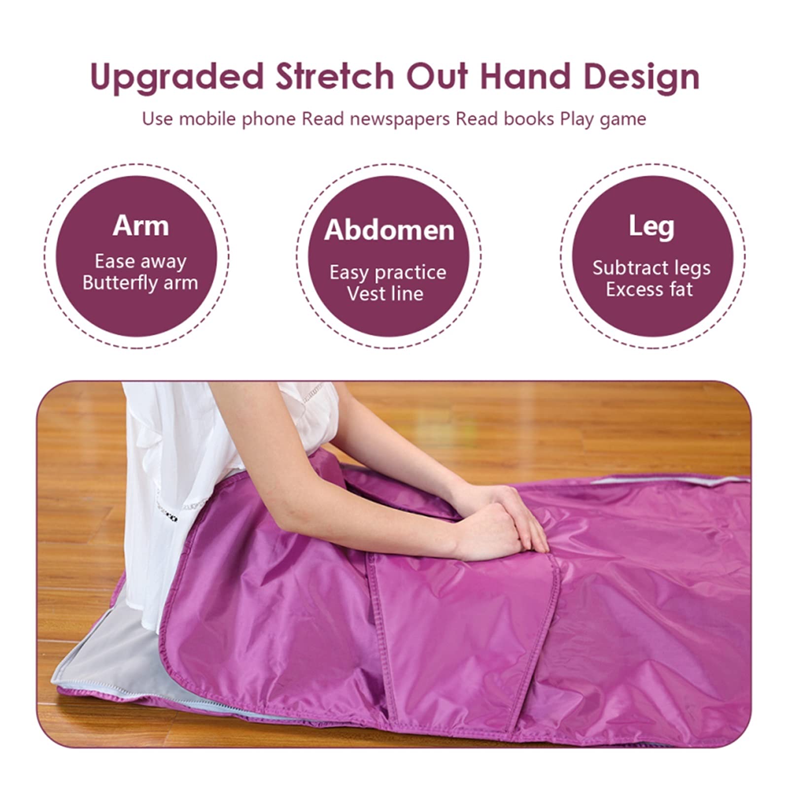 Purple Portable Sauna Blanket with Digital Temperature Control - Detox & Slimming Body Wrap for Weight Loss, Spa & Home Use - Hand Reachable Design for Easy Adjustment