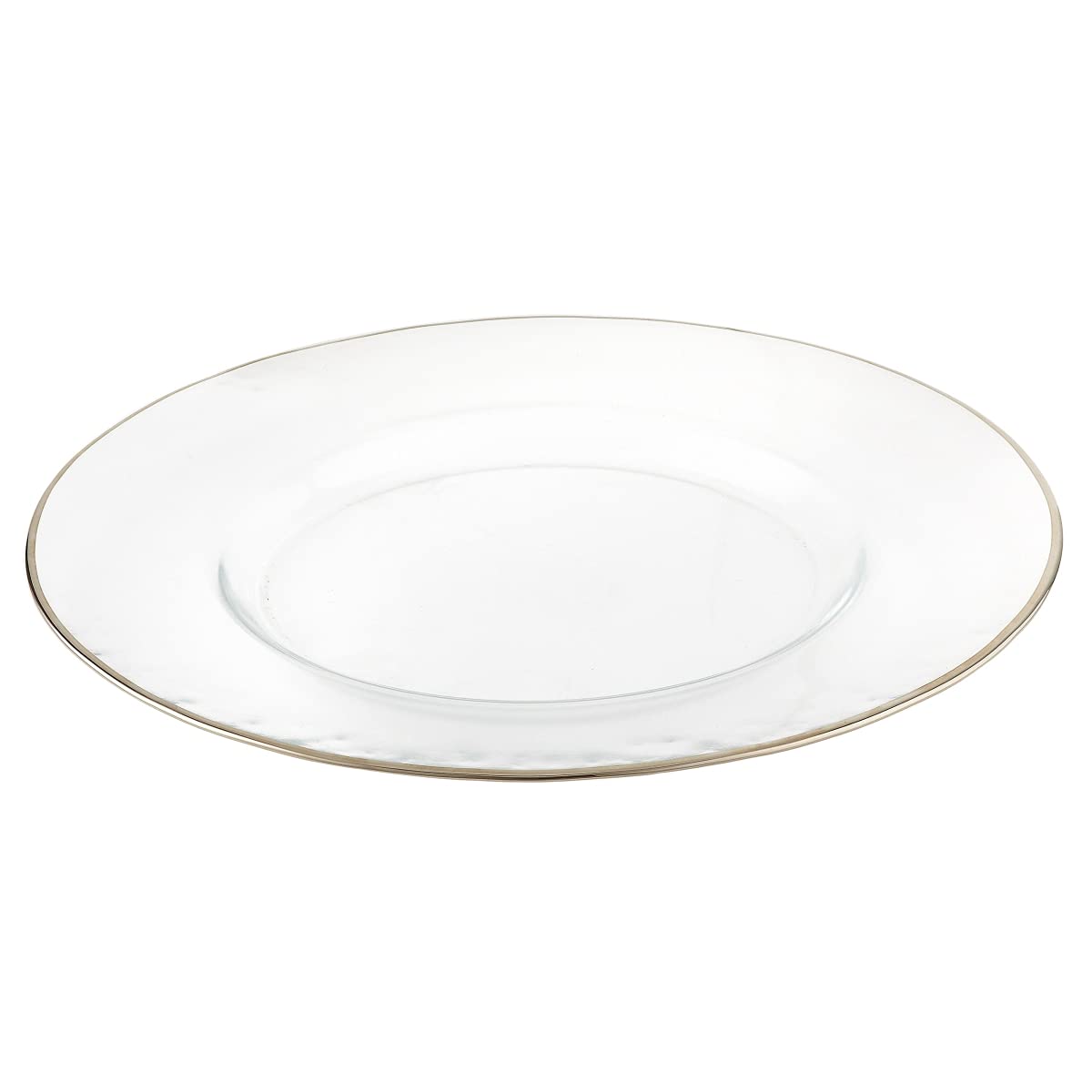 13 Inch Silver Rim Charger Plates - Set of 4 Elegant Dinner Plates for Weddings, Parties & Formal Dining - 31122