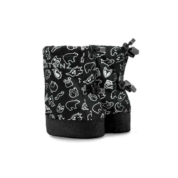 Stonz Black Neo Print Baby Booties - Waterproof & Warm Winter Boots for Toddlers - Perfect for Snow, Rain & Outdoor Play