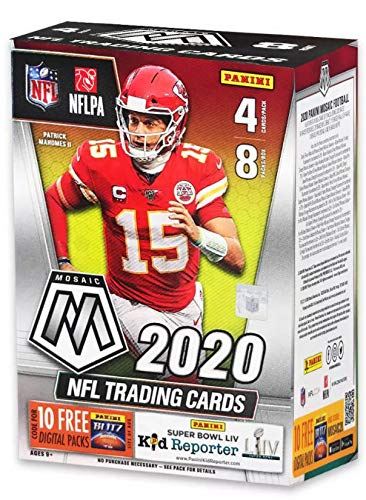 2020 Panini Mosaic Football Value Blaster Box - 12 Packs with 6 Cards Each | NFL Trading Cards for Collectors & Fans | Perfect for Gifts, Fantasy Football & Memorabilia Collections