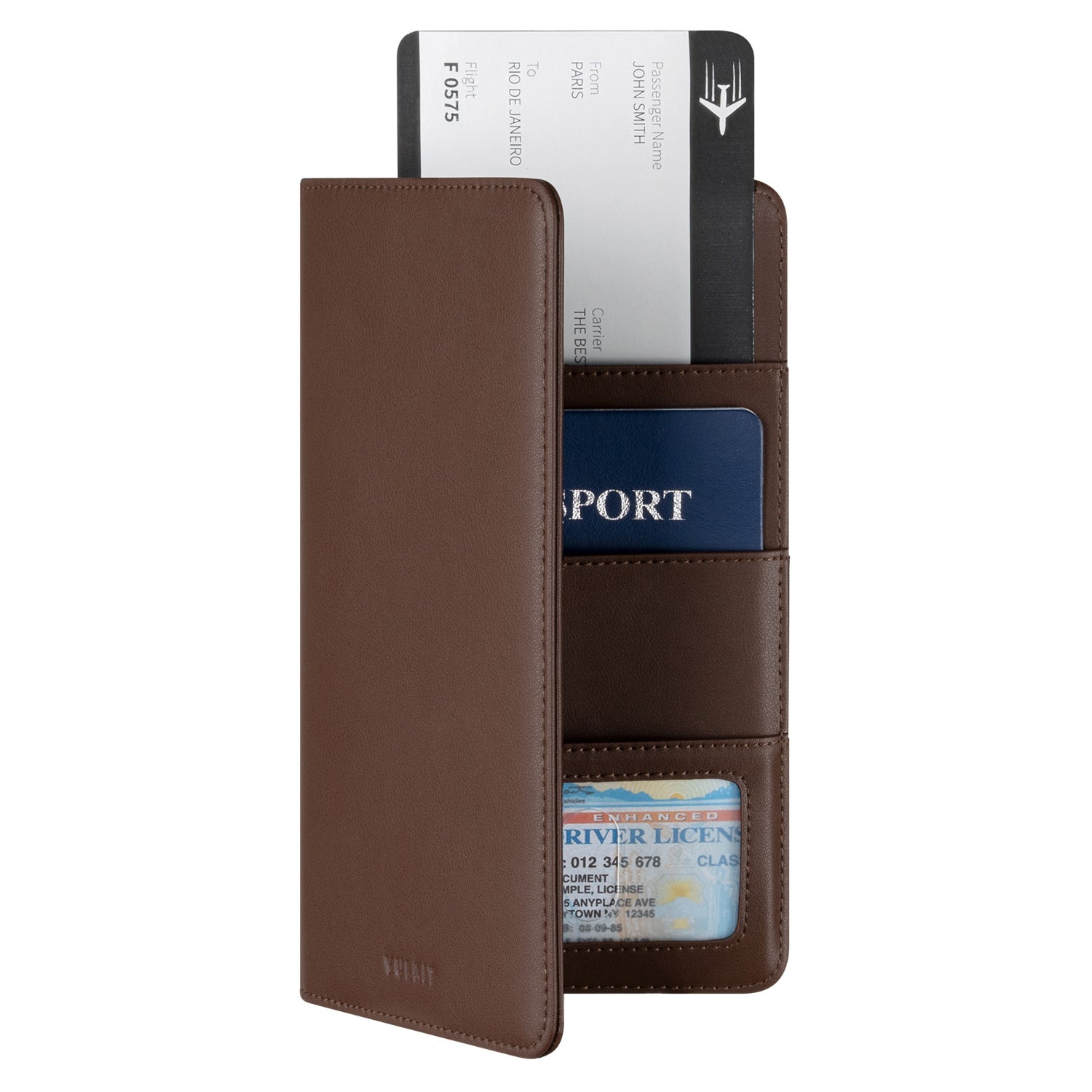 VPW100 RFID Blocking Bifold Passport Wallet - Secure Travel Organizer for Passport, Credit Cards, Cash & Bills | Perfect for International Trips & Business Travel