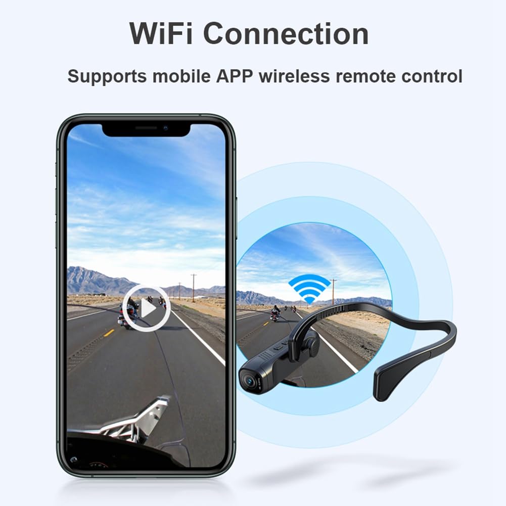 Youdefa Wearable 4K 30FPS WiFi Action Camera with Wide Angle Lens, APP Control & Long Battery Life - Perfect for Vlogging, Sports Recording, Live Streaming and Outdoor Adventures
