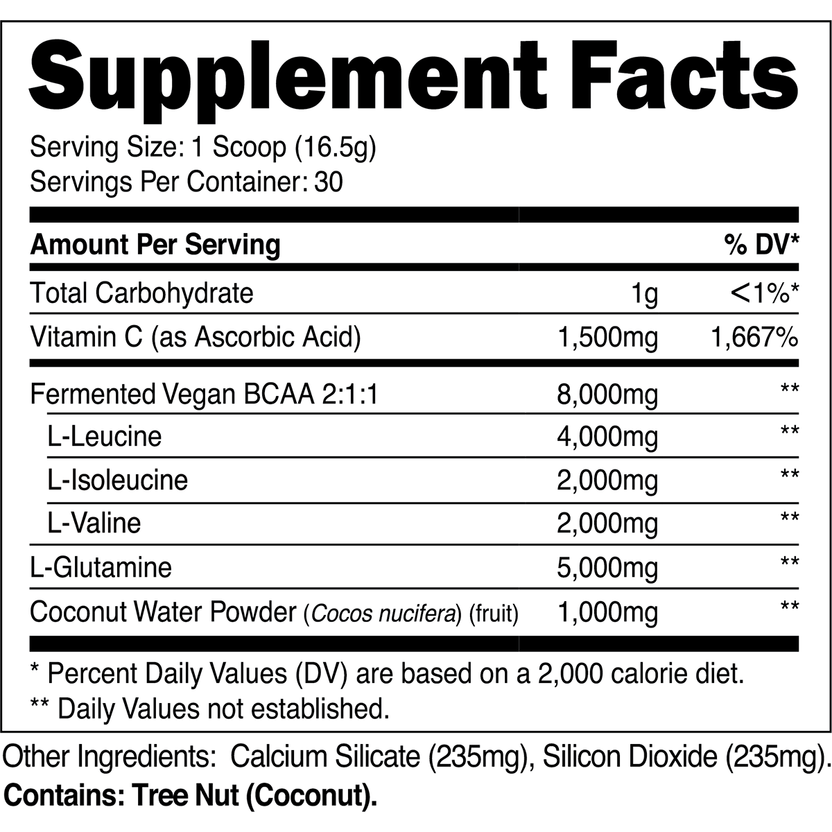 CoreSeries BCAA Glutamine Powder - 500g Muscle Recovery & Endurance Supplement for Athletes & Fitness Enthusiasts - Post-Workout & Gym Performance Boost