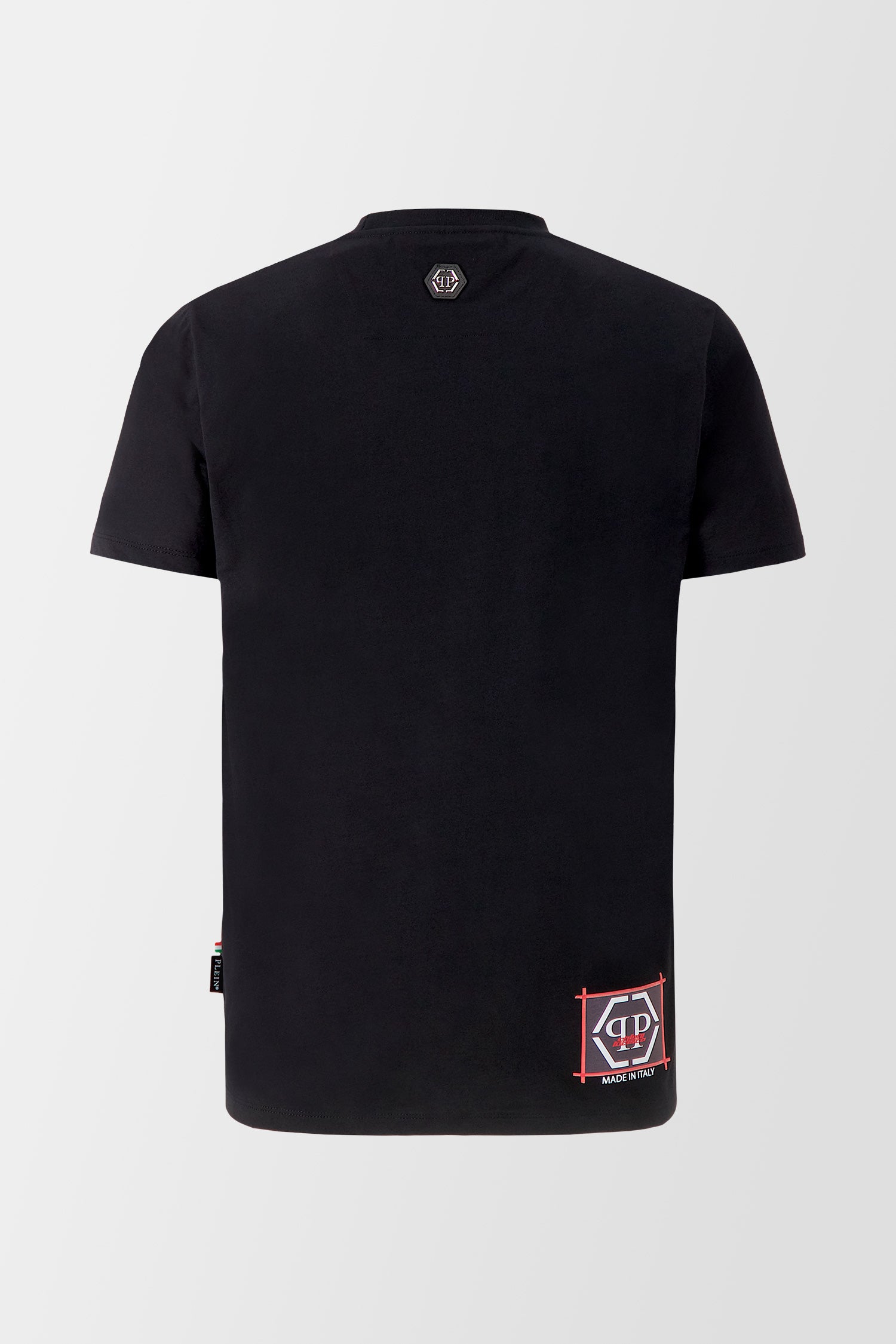 Philipp Plein Black Round Neck Limited Edition SS PP Lips Graphic T-Shirt for Men | Stylish Casual Wear for Parties & Outings