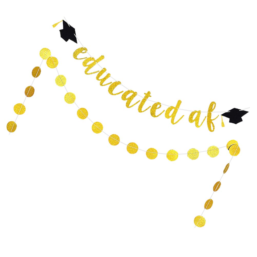 ABOOFAN Graduation Glitter Banner Set - High School & College Graduation Party Decorations, Cap & Doctor Hat Paper Decor - Perfect for Graduation Ceremonies, Photo Booths & Celebration Parties