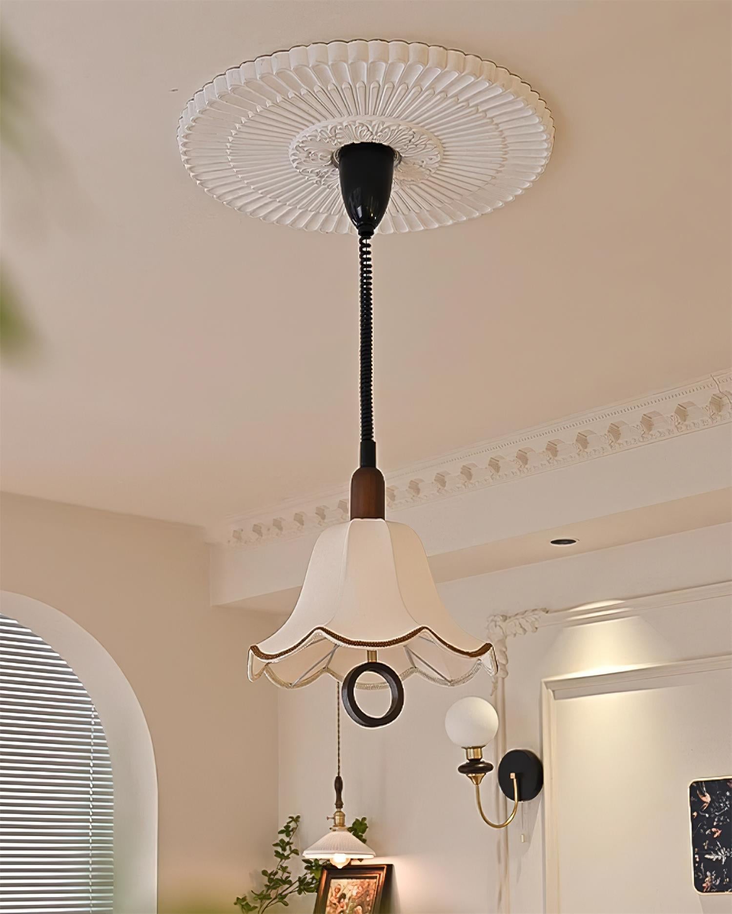 Eryn Fabric Pendant Light - Modern Handmade Hanging Lamp for Dining Room, Kitchen Island, Bedroom & Living Room Decor