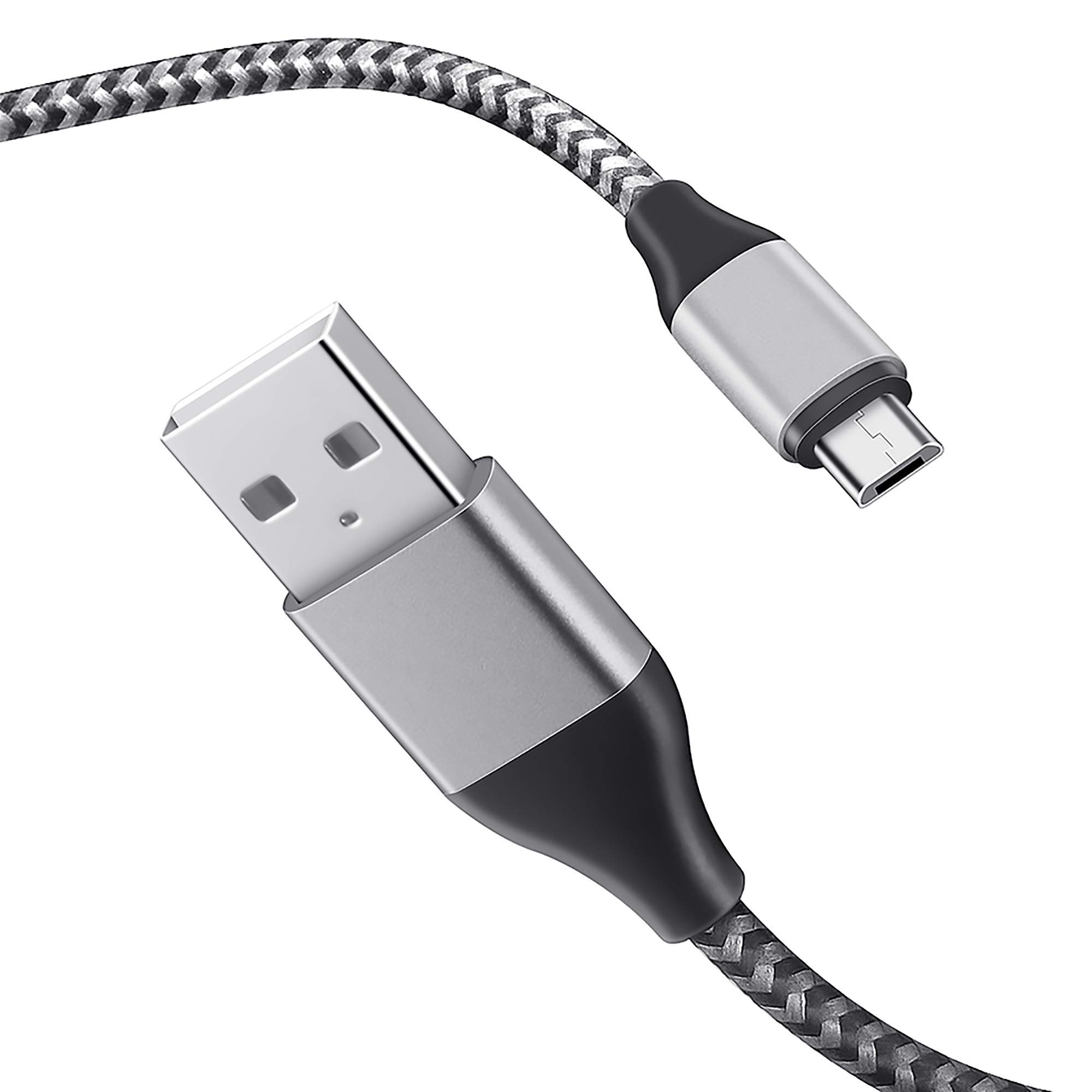 2-Pack 15Ft Micro USB 2.0 Fast Charging Cable - Nylon Braided Durable Charger for PS4 Controller, Xbox One S/X, Android Phones - High-Speed Data Sync & Power Delivery - Perfect for Gaming & Mobile Charging
