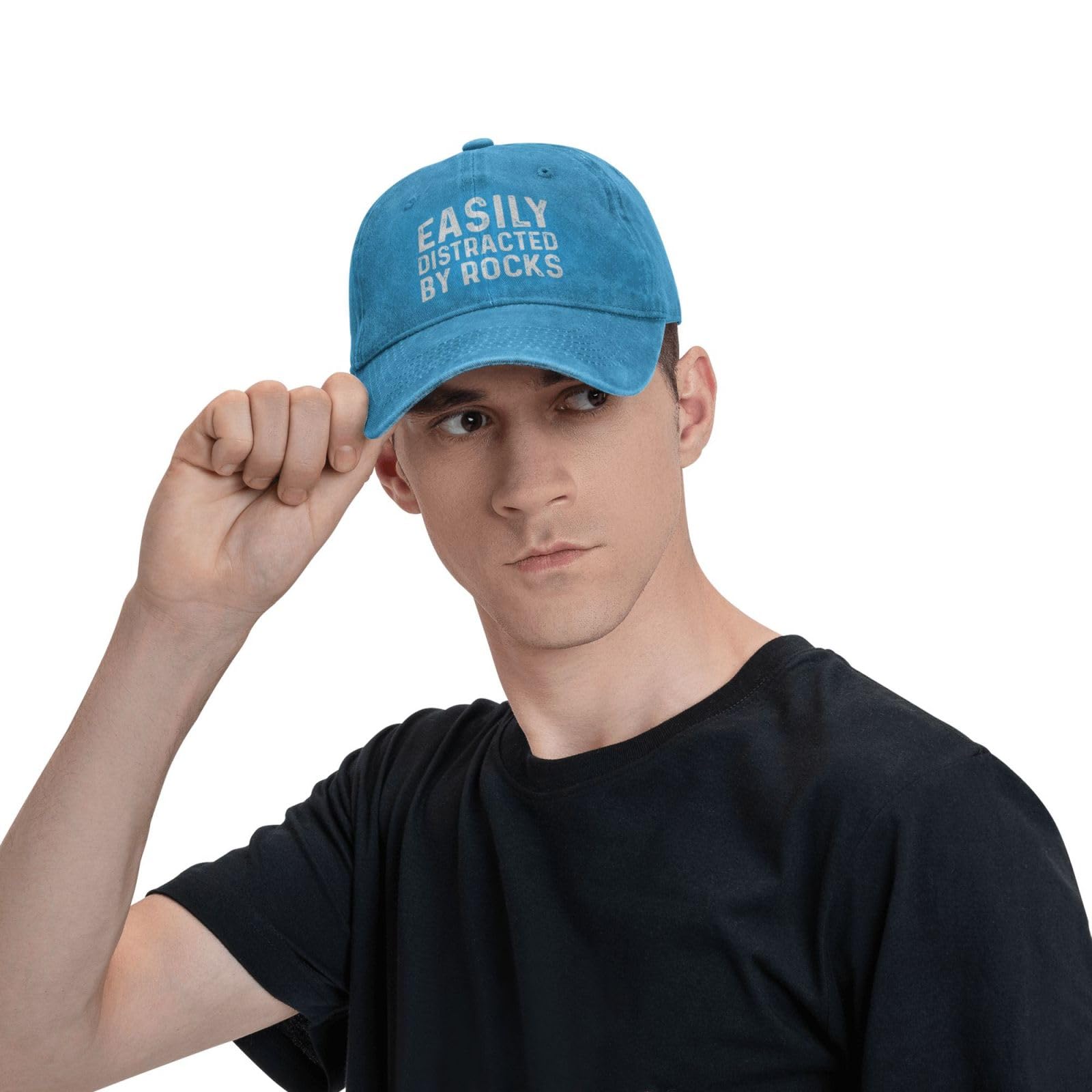 Men's Graphic Baseball Cap - Blue Rock Design | Adjustable & Comfortable for Outdoor Activities, Hiking, and Casual Wear