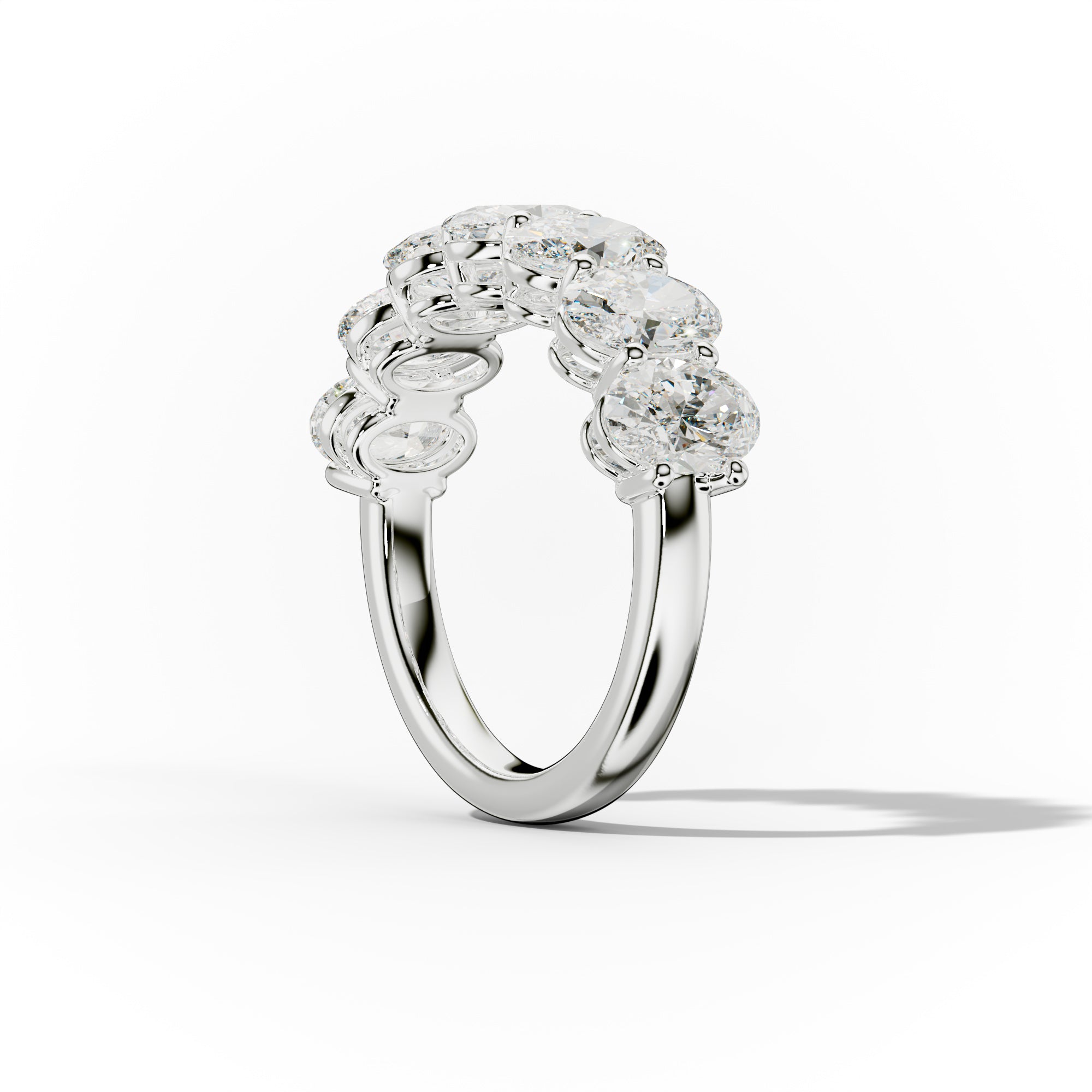 3.0 Carat Oval Diamond Anniversary Band for Women - 14K White Gold Wedding Ring - Perfect for Anniversary, Engagement & Special Occasions
