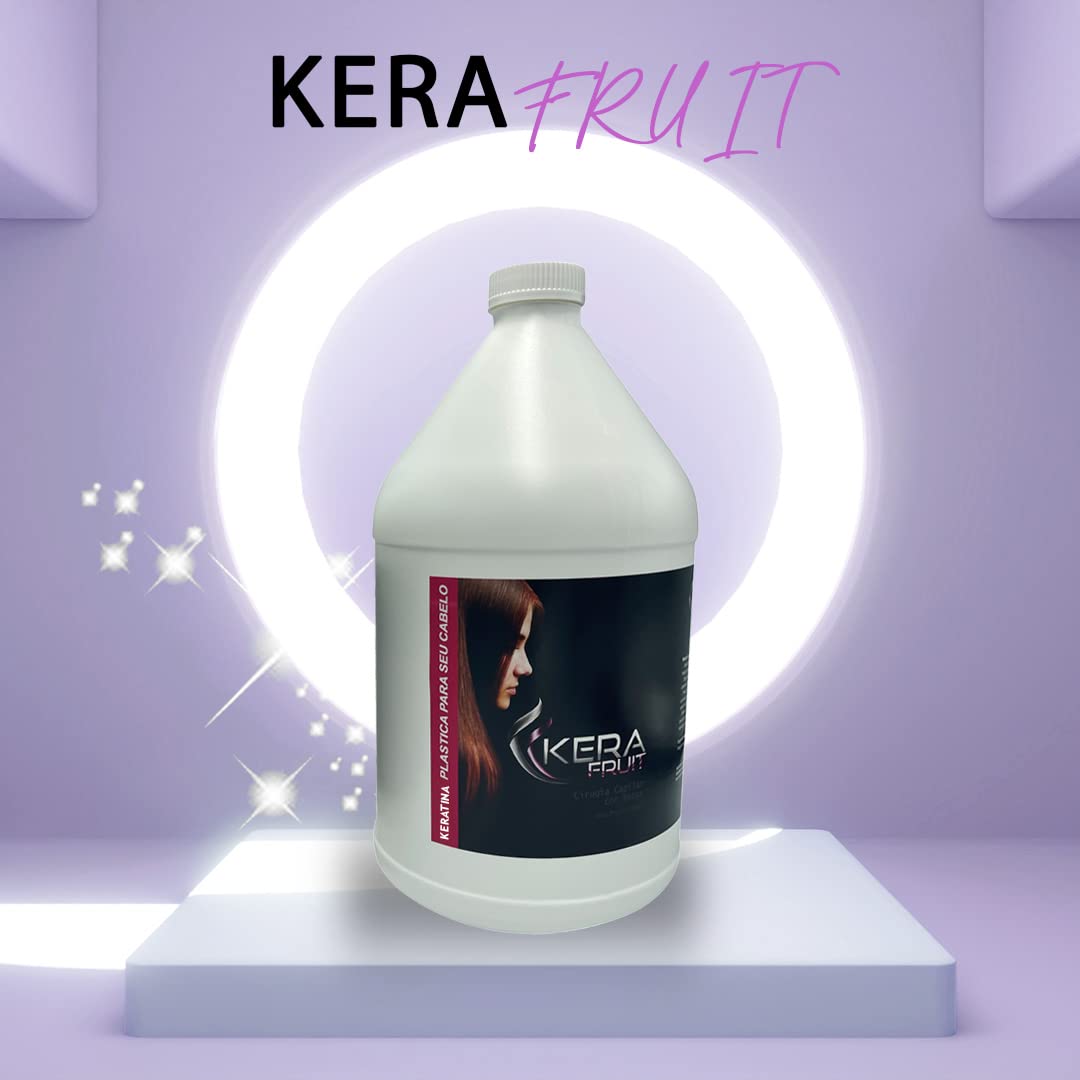 Professional Keratin Treatment Chocolate 3.7 Liters (1 Gallon 128 oz) - Kerafruit Keratina for Salon-Quality Hair Smoothing & Repair - Perfect for Home Use & Professional Stylists