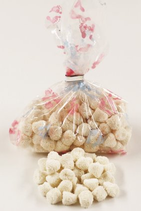 Scott's Cakes Champagne Bubbles - 1 Pound Baby Footprints Gift Bag for Baby Showers, Christenings & Newborn Celebrations