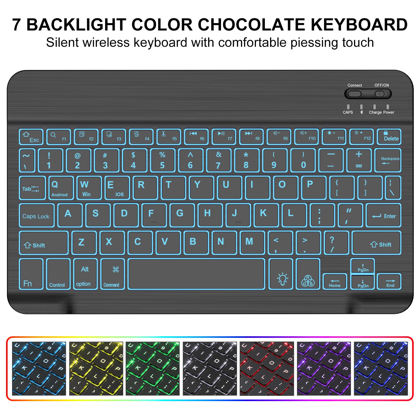 KVAGO Backlit Wireless Keyboard Case for iPad 9th/8th/7th Gen & iPad Air 3rd Gen - Detachable Folio Cover with Pencil Holder | Perfect for Work, Study & Travel (10.2 inch, Black)