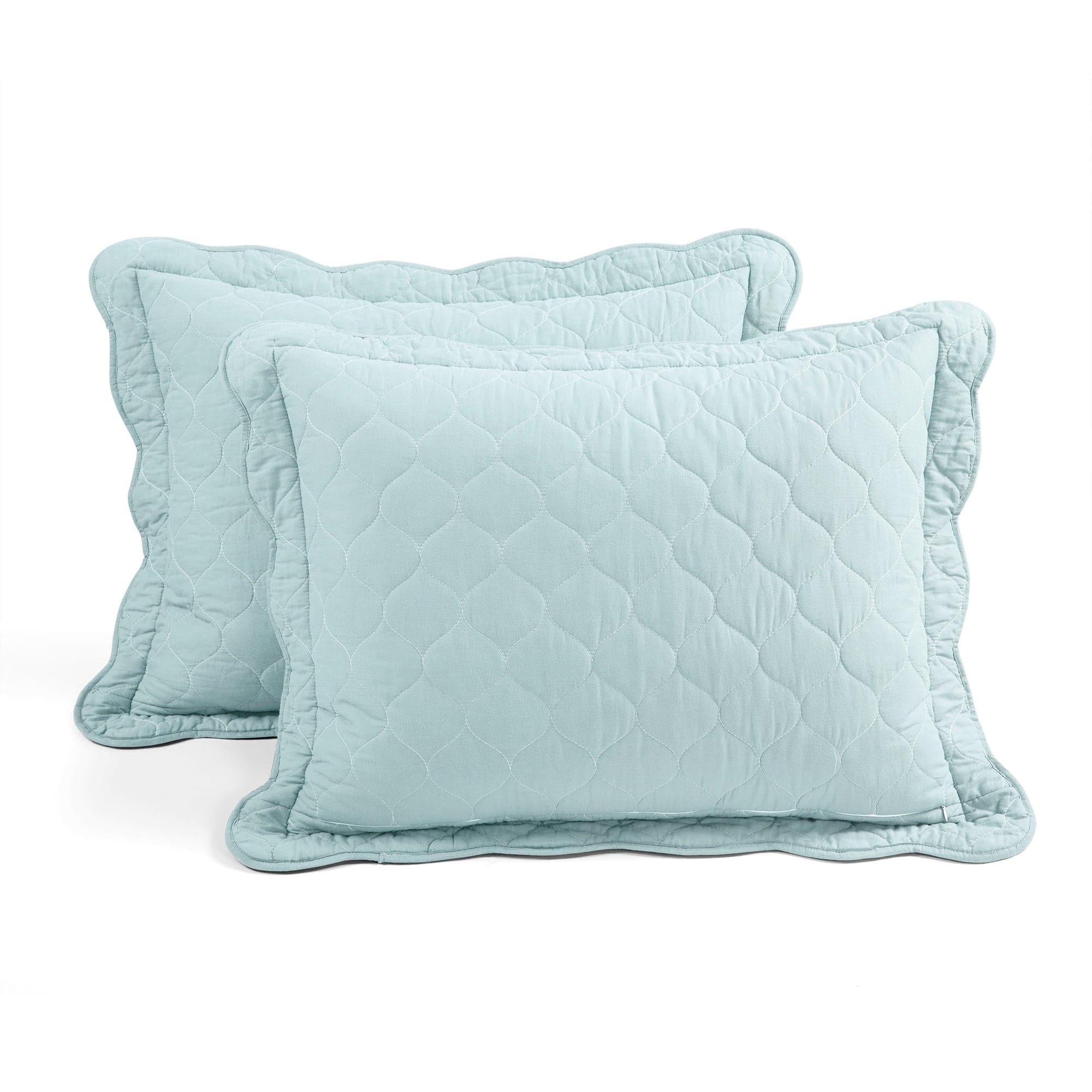 Coastal Chic Scalloped Edge Reversible Quilt 3-Piece Bedding Set | Soft & Breathable Comforter with Duvet Cover & Shams | Perfect for Beach House, Guest Room & Coastal Decor