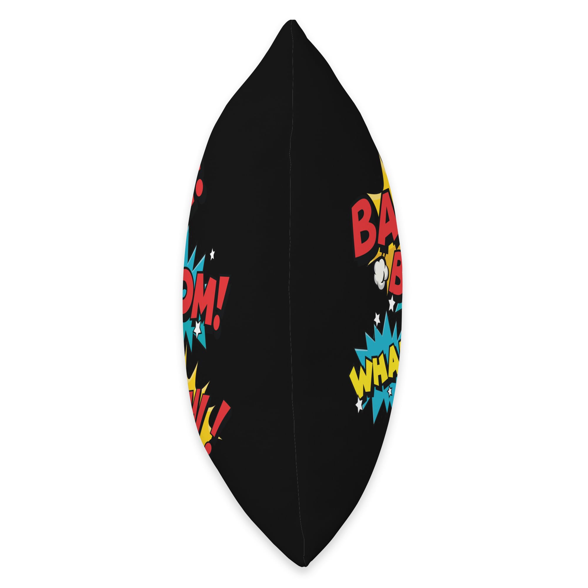 Bang Boom Pow Wham Comic Bubbles Throw Pillow - Pop Art Style Home Decor for Living Room, Bedroom, or Office - Perfect Gift for Comic Book & Superhero Fans
