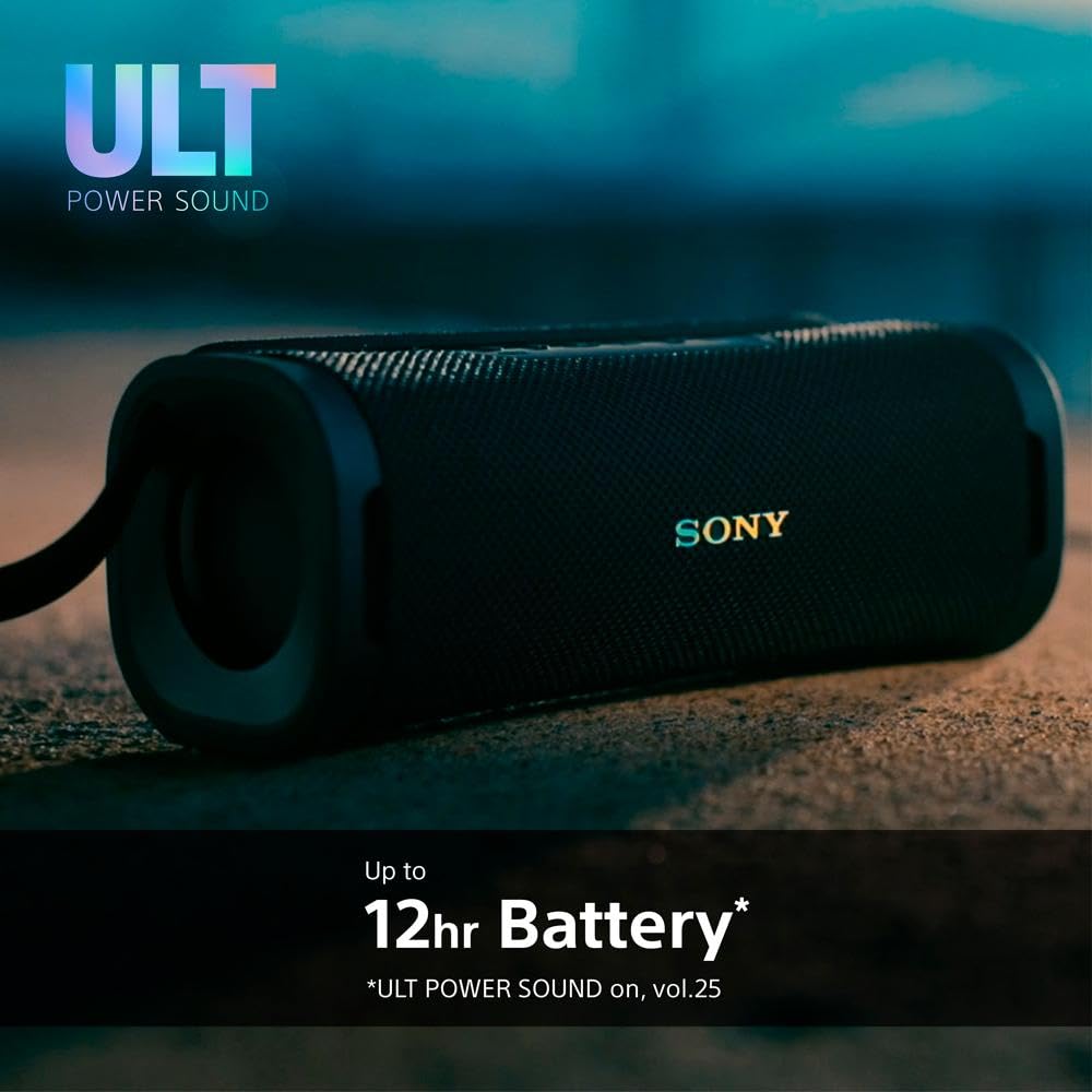 Sony ULT FIELD 1 Wireless Bluetooth Speaker - IP67 Waterproof, Dustproof & Shockproof | ULT POWER SOUND with Deep Bass | 12-Hour Battery | Clear Call Quality | Perfect for Outdoor, Travel, Camping & Beach (Forest Gray)