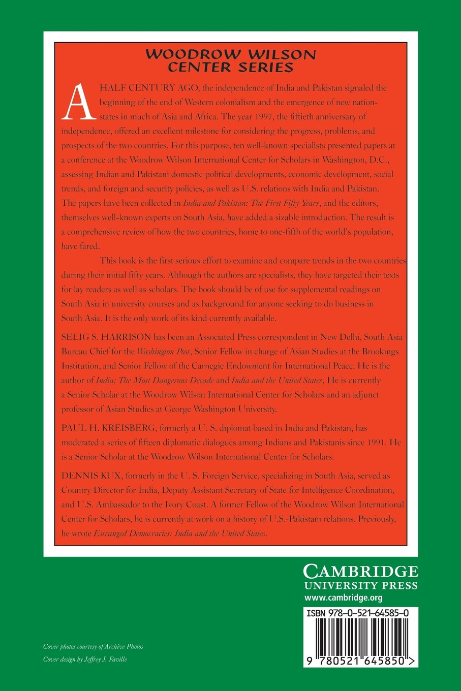 India and Pakistan: The First Fifty Years - Historical Analysis by Woodrow Wilson Center Press | Perfect for Scholars, History Enthusiasts & Geopolitical Studies