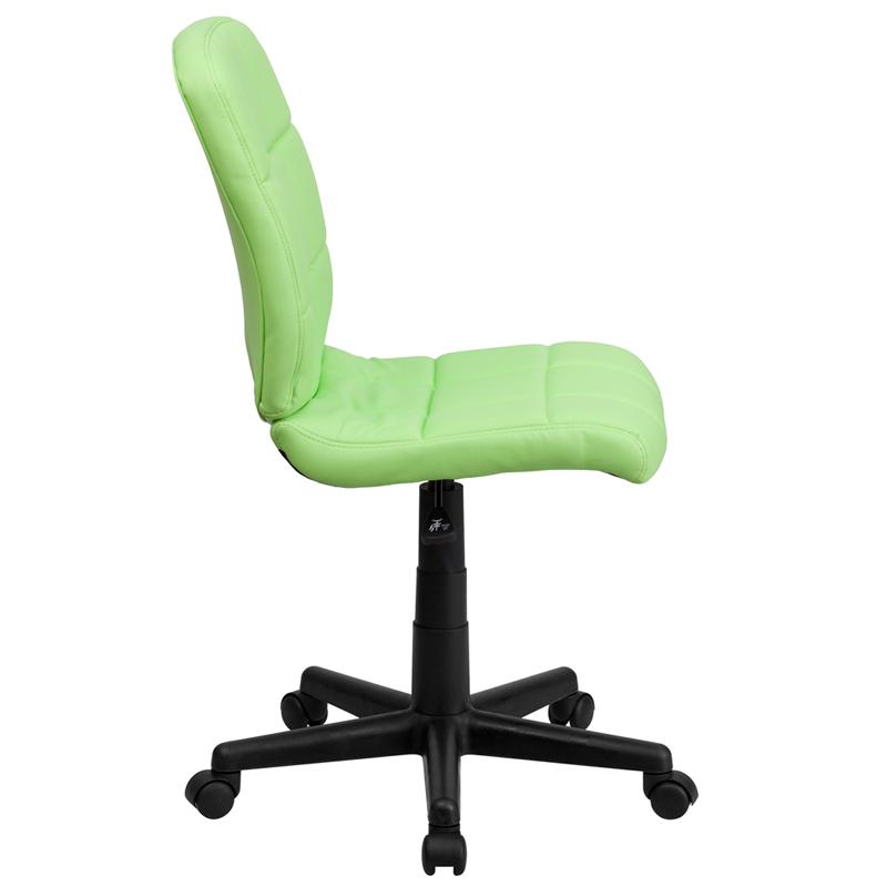 FLASH Clayton Mid Back Black Quilted Vinyl Swivel Task Office Chair with Arms - Ergonomic Desk Chair for Home Office, Computer Workstation & Conference Room