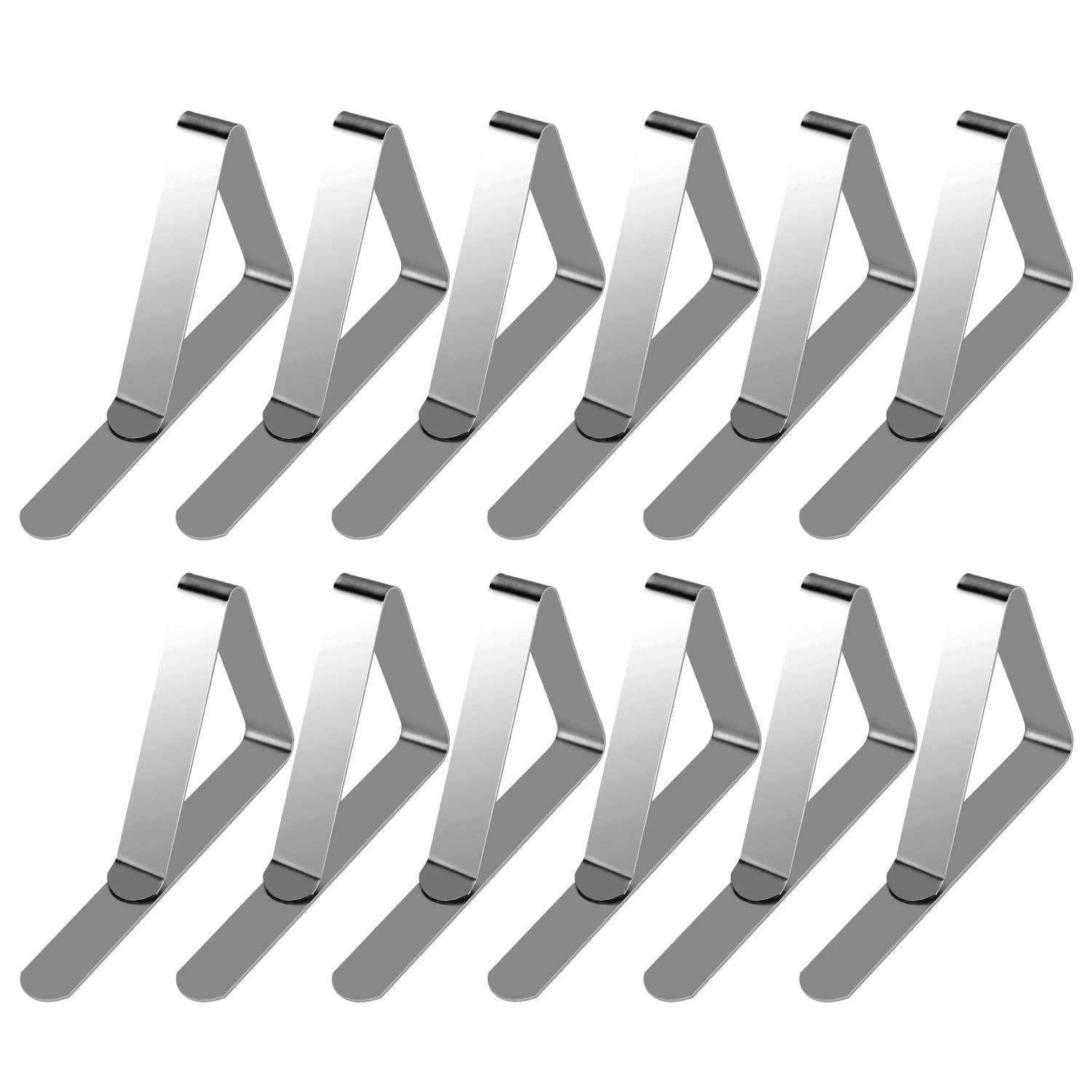12 Pcs Heavy Duty Metal Tablecloth Clips for Outdoor Picnic & Dining Tables - Premium Table Cover Clamps with Strong Grip - Perfect for BBQs, Parties, Camping and Beach Gatherings (HAHAYOO)