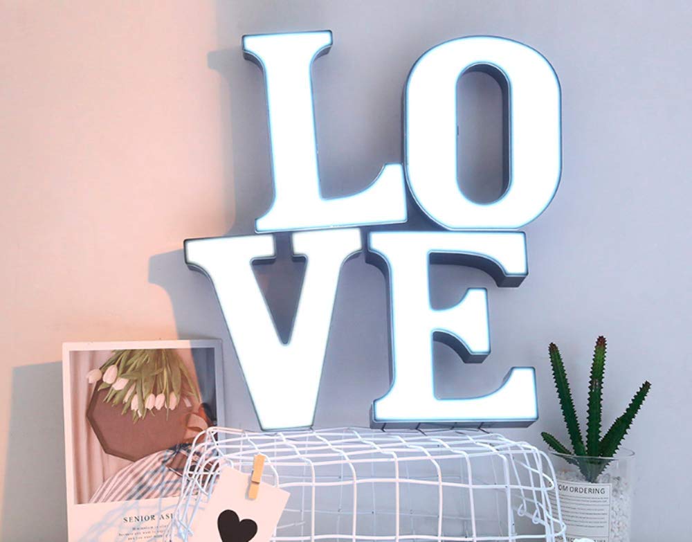 LED Marquee Letter Lights - Battery Powered Alphabet Light Up Sign for Home Decor, Wedding, Party & Night Light - A-Z Letters for Custom Names & Words