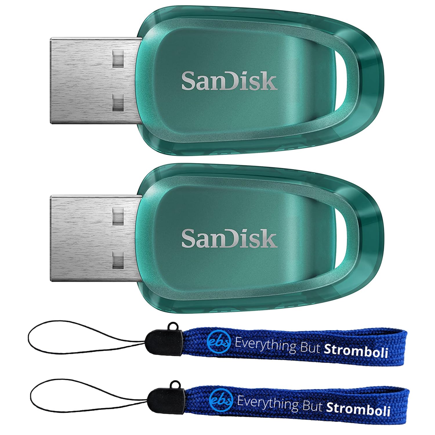 SanDisk 256GB USB 3.2 Flash Drive 2-Pack with Lanyards for Work & Travel