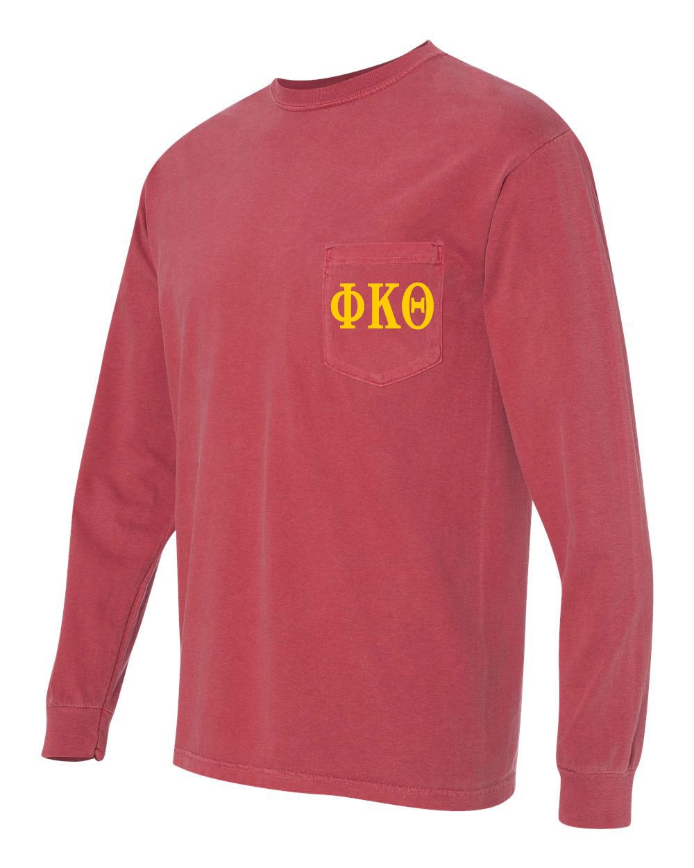 Phi Kappa Theta Fraternity Long Sleeve Pocket T-Shirt | Comfort Colors® Soft Cotton Crewneck | Greek Life Apparel for Brotherhood Events & College Campus Wear