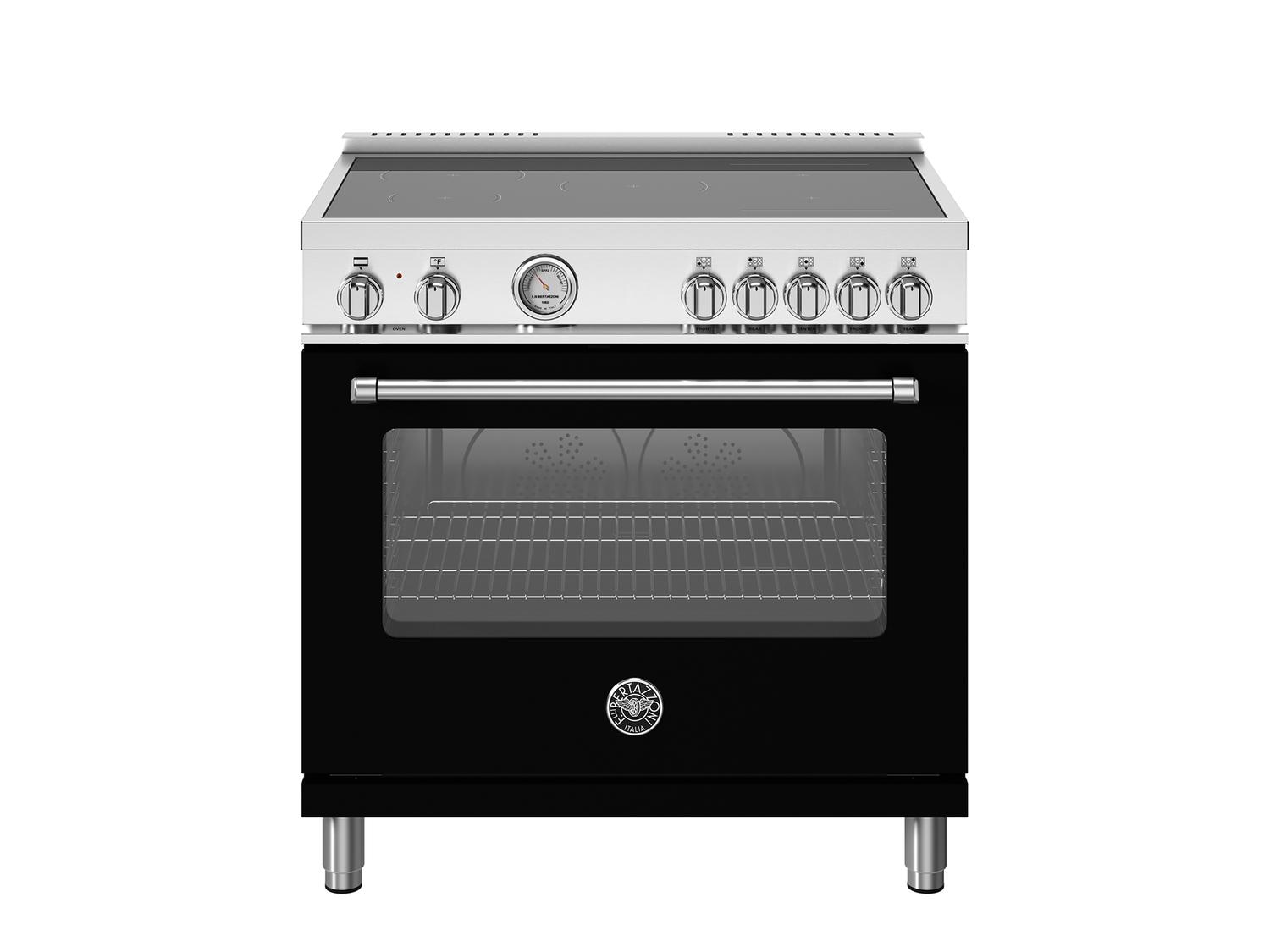 Bertazzoni MAS365INMNEV 36 Inch 5-Zone Induction Cooktop with Electric Oven - Matte Black Finish for Modern Kitchens | Perfect for Home Chefs & Entertaining