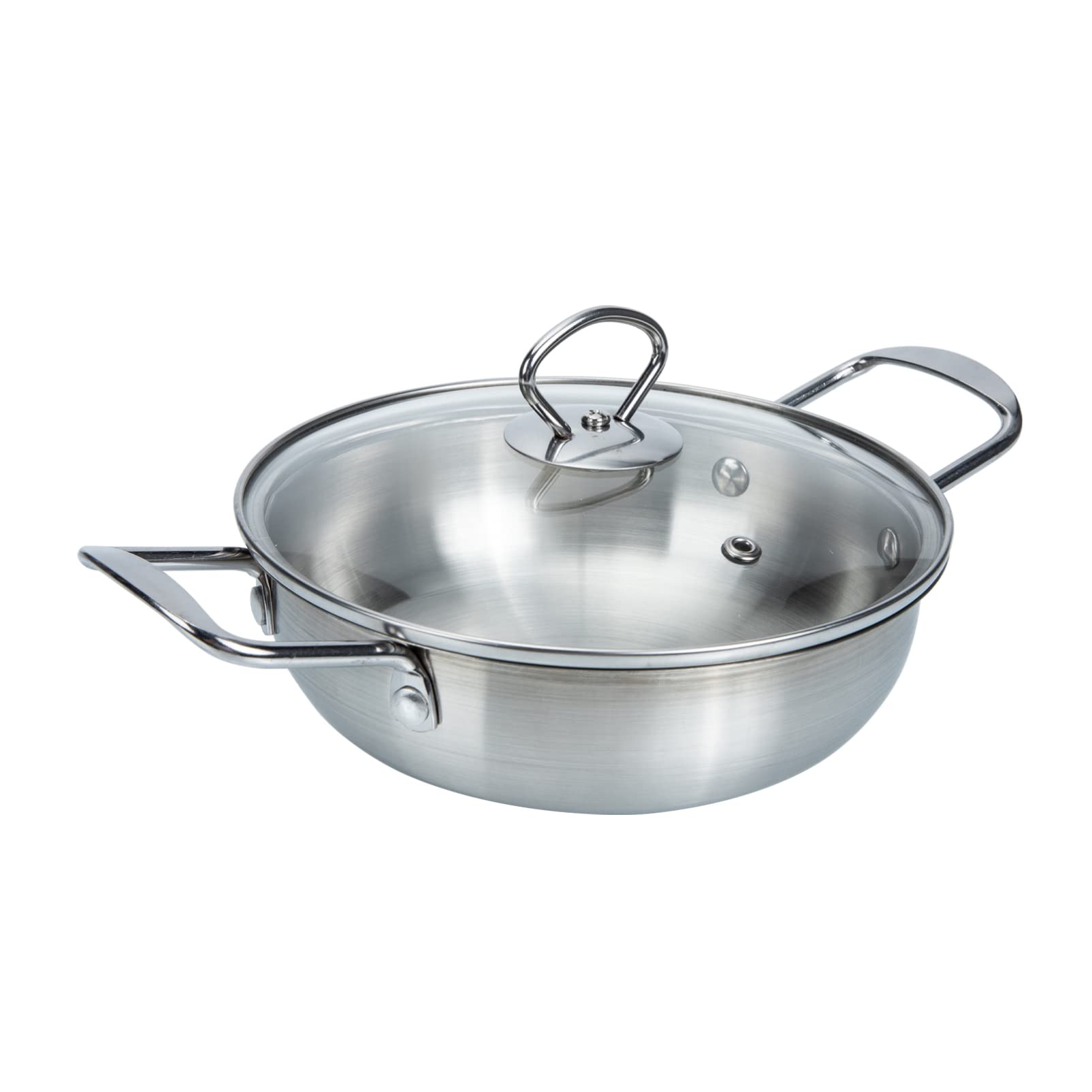 ERINGOGO Mini Ramen Soup Pot with Stainless Steel Lid - Double Handle Cooking Pan for Home & Restaurant Use | Perfect for Ramen, Pho, Hot Pot & Everyday Cooking