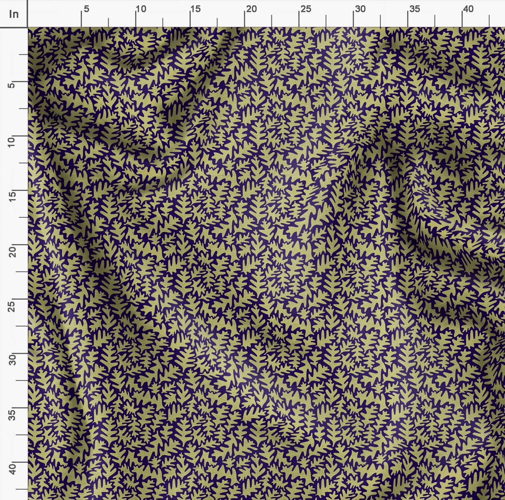 Soimoi Moss Georgette Blue Fabric by The Yard - 42 Inch Wide Leaves Print Fabric for Dresses, Scarves & Home Decor | Nature-Inspired Elegant Printed Fabric for DIY Fashion & Interior Design Projects