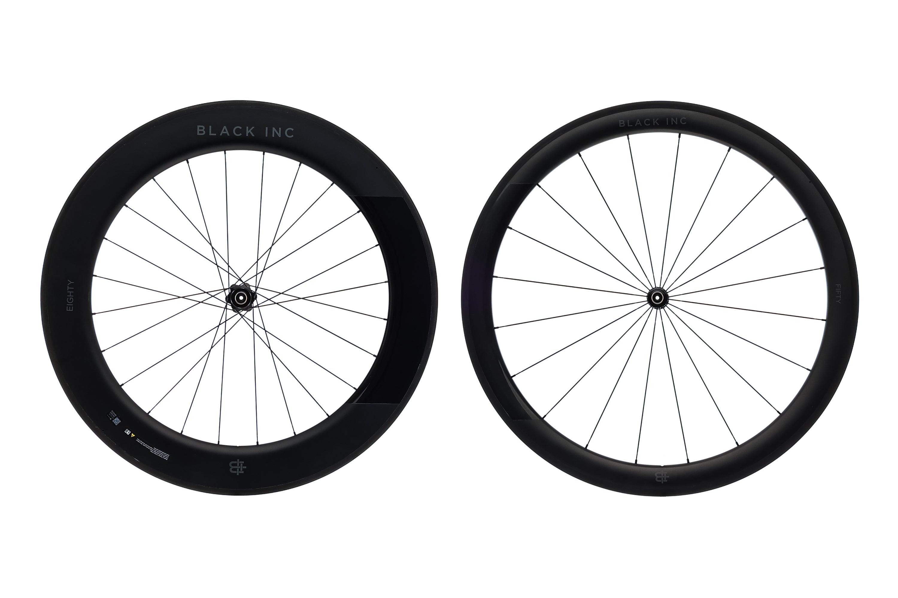 Black Inc Fifty/Eighty Carbon Tubular 700c Wheelset - Lightweight Aero Road Bike Wheels for Racing & Performance Cycling | Perfect for Triathlons, Time Trials & Competitive Road Racing