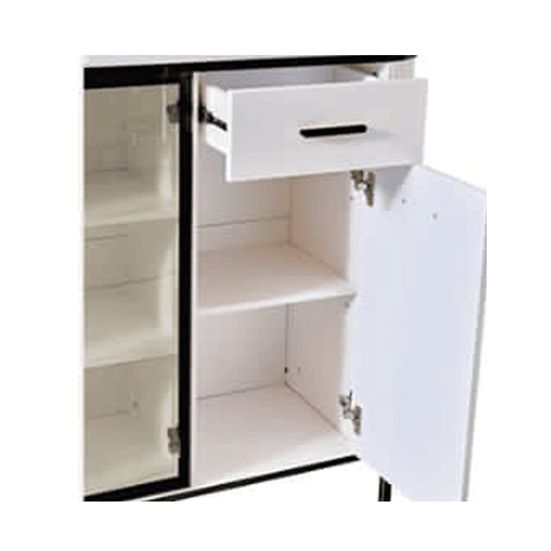 Maurille White Buffet Hutch 140cm - Modern Sideboard Cabinet with Storage for Dining Room, Kitchen & Living Room - Perfect for Home Decor & Entertaining