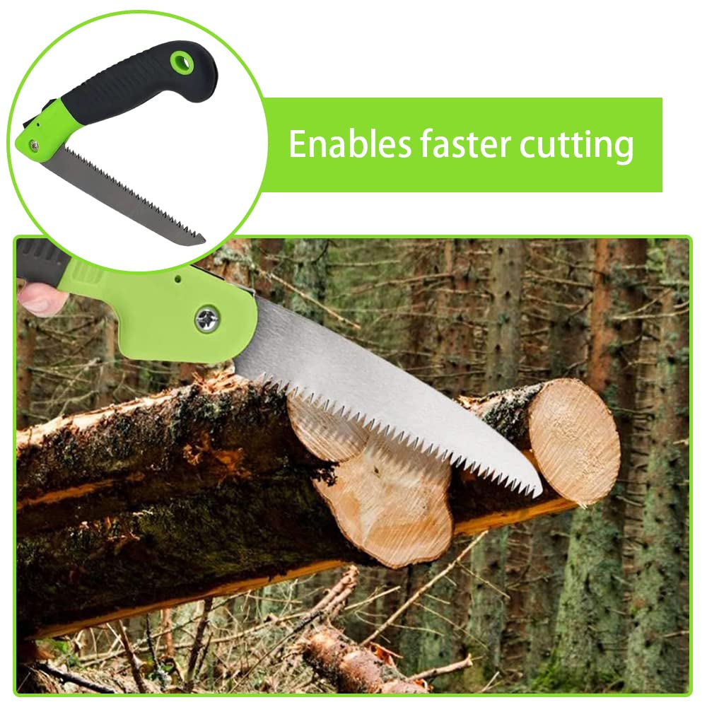 Professional Folding Hand Saw with Non-Slip Soft Grip Handle - Heavy Duty Pruning Saw for Tree Trimming, Branch Cutting & Wood Sawing | Perfect for Gardening, Landscaping & Outdoor Camping