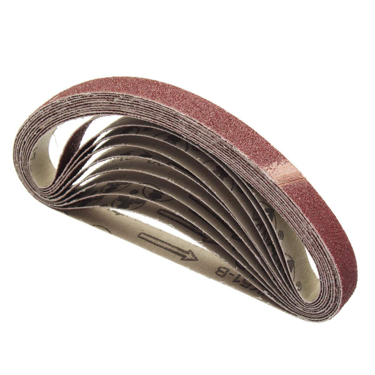 10-Piece 452x15mm Abrasive Sanding Belts for Belt Sander - Wood & Soft Metal Polishing - Power Tool Accessory for DIY, Woodworking & Metalworking Projects