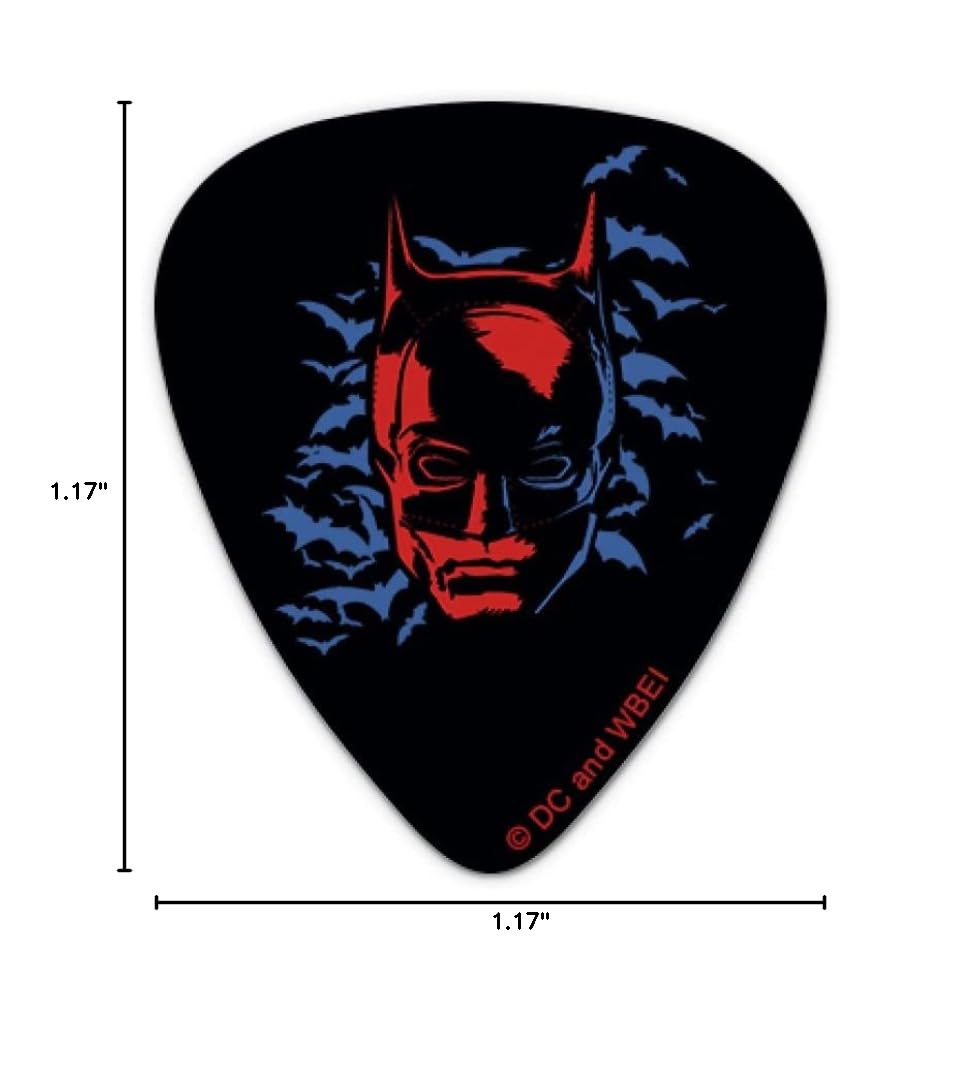 The Batman Bat Burst Novelty Guitar Picks - Medium Gauge (Set of 6) | Perfect for Electric & Acoustic Guitars, Collectors & Batman Fans