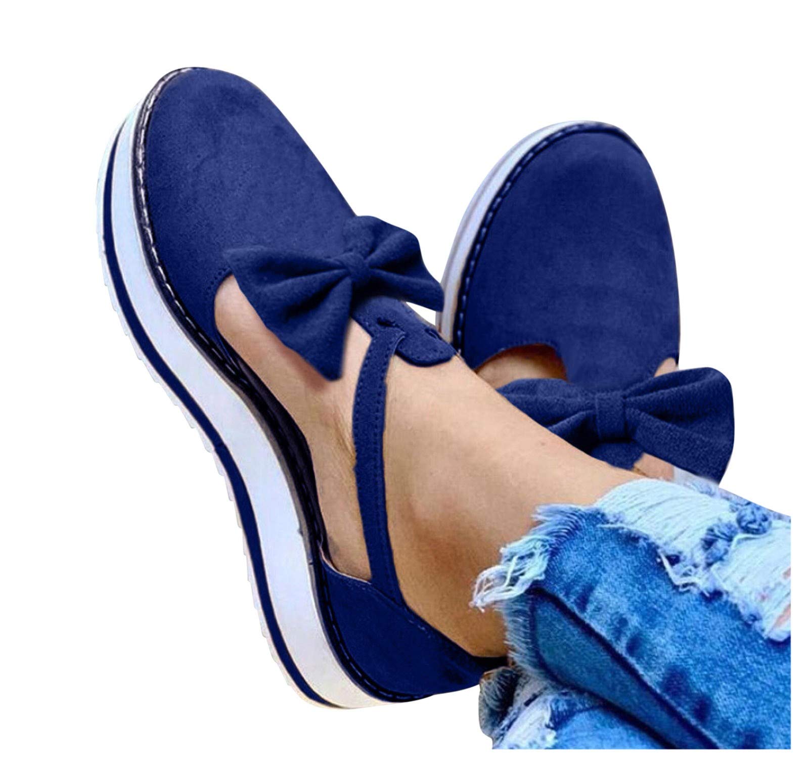 UMIYI Women's Casual Summer Wedge Sandals - Hollow Out Ankle Strap Covered Toe Shoes for Girls & Women | Perfect for Beach, Vacation & Everyday Wear
