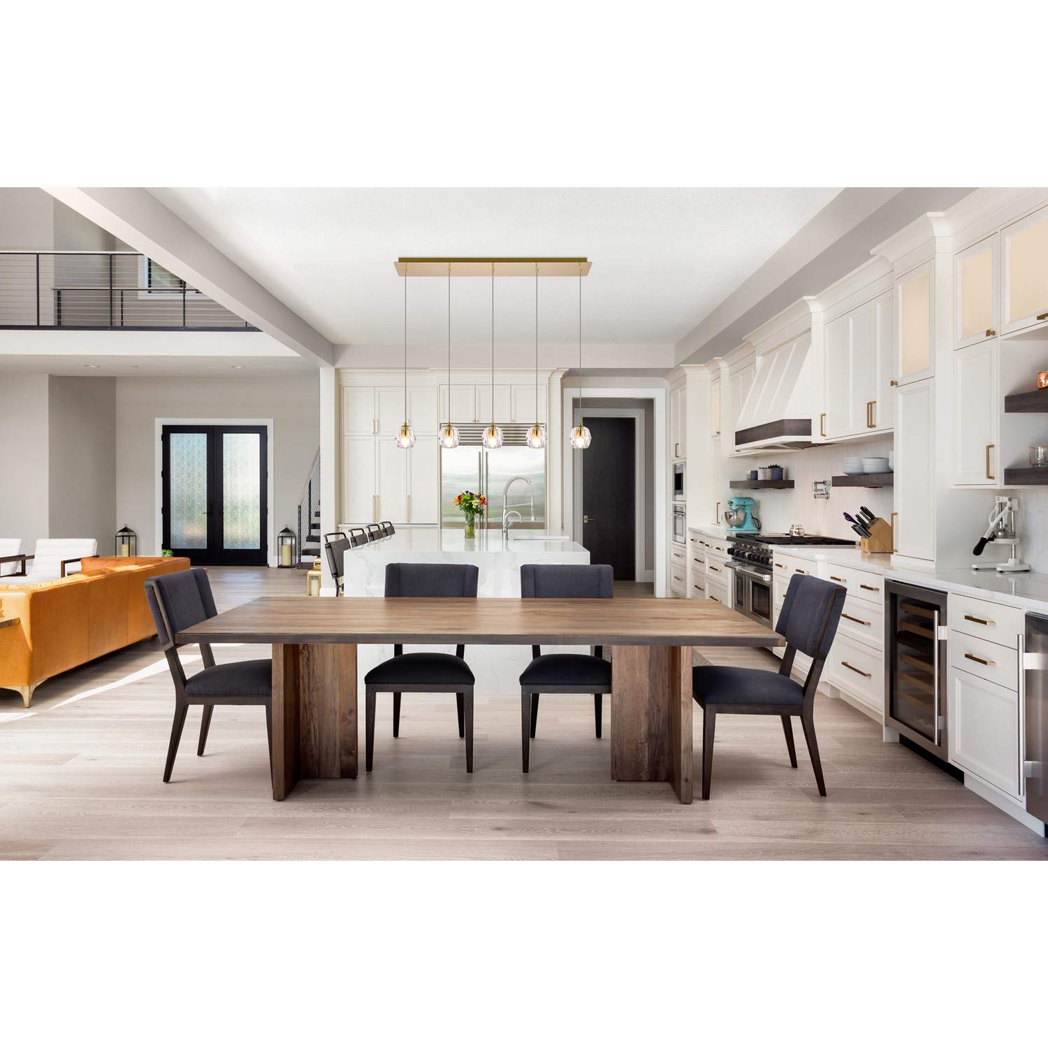 Eren 5-Light Gold Chandelier Pendant Lighting - Modern Ceiling Fixture for Dining Room, Bedroom, Living Room, Kitchen, and Entryway