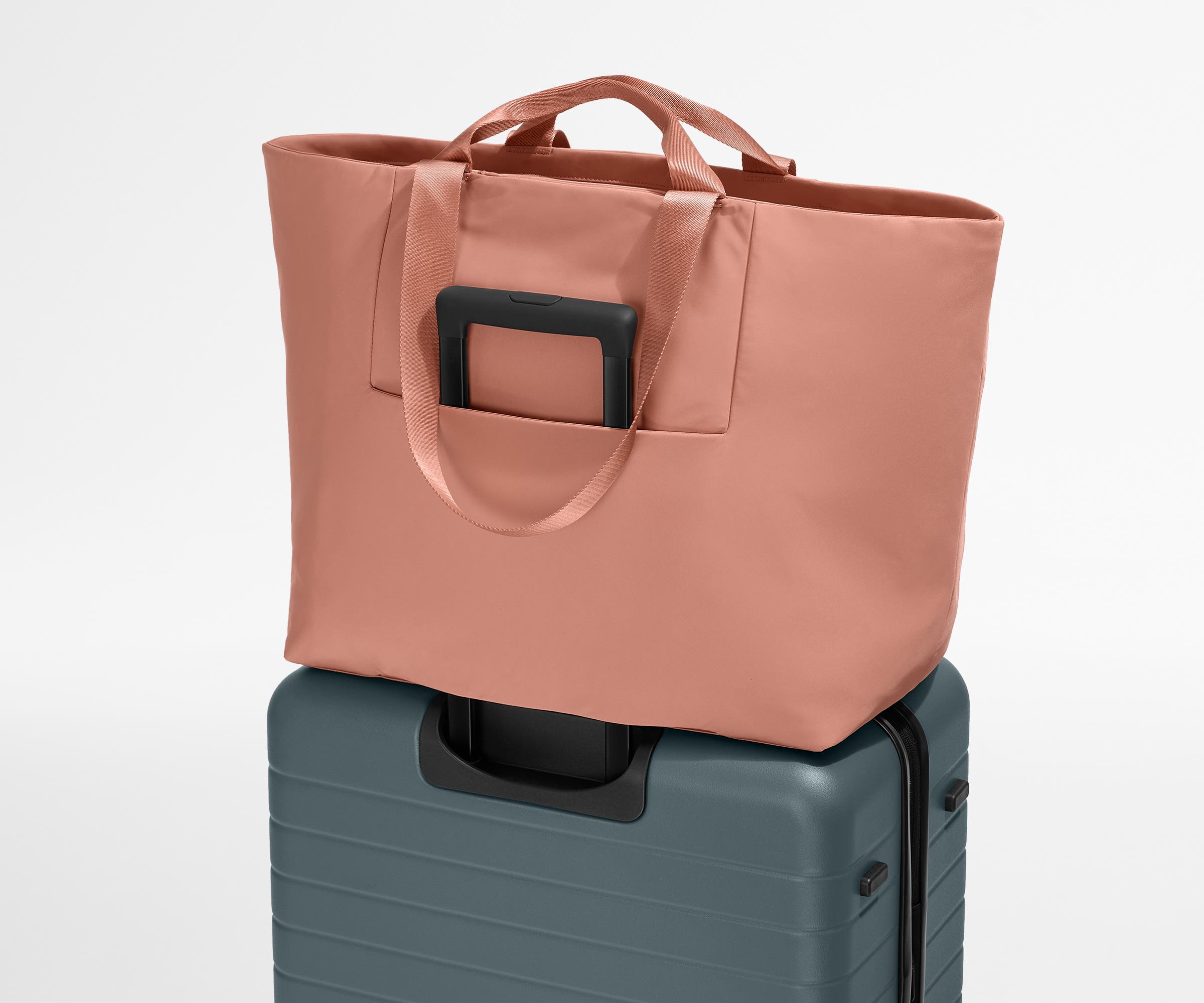 Large Featherlight Tote Bag in Clay Pink - Stylish & Lightweight Women's Handbag for Work, Travel & Beach Day Essentials