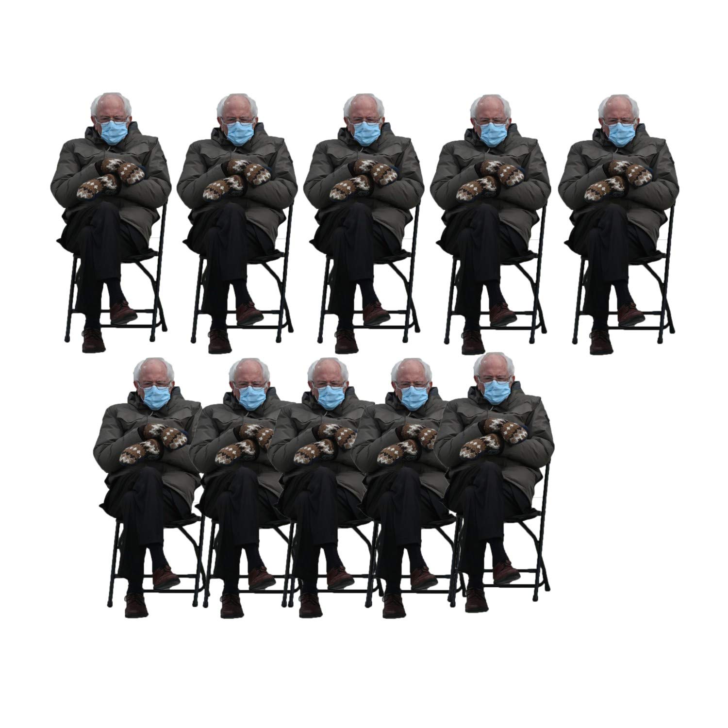 Bernie Mittens Sitting Inauguration Stickers - 10 Pack of 3