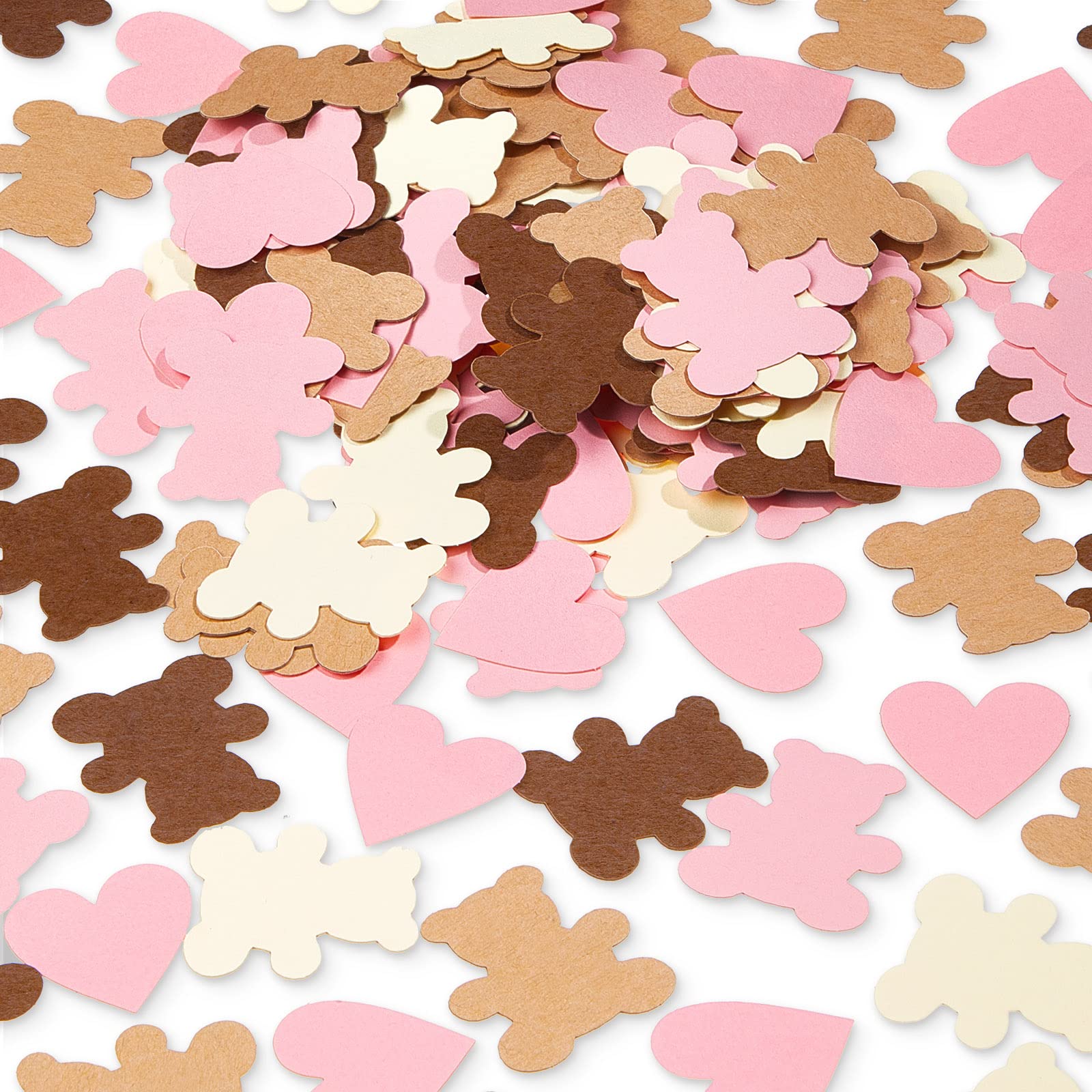 500-Piece 1.2 Inch Teddy Bear Confetti Set - Pink, Brown, Beige & Dark Brown Sprinkle Decorations for Baby Showers, Birthday Parties & Gender Reveals | Perfect for Table Scatters, Cake Toppers & Photo Backdrop Props