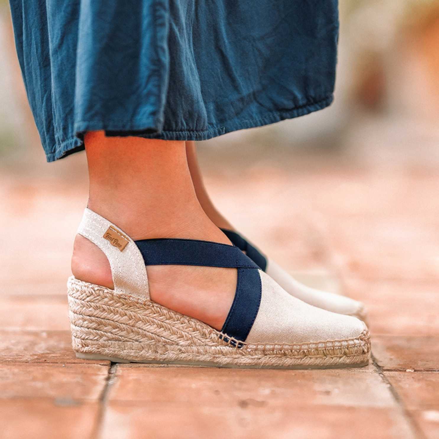 Women's Comfortable Cotton Blend Wedge Espadrille Shoes - Breathable Summer Casual Flats for Beach, Vacation & Everyday Wear