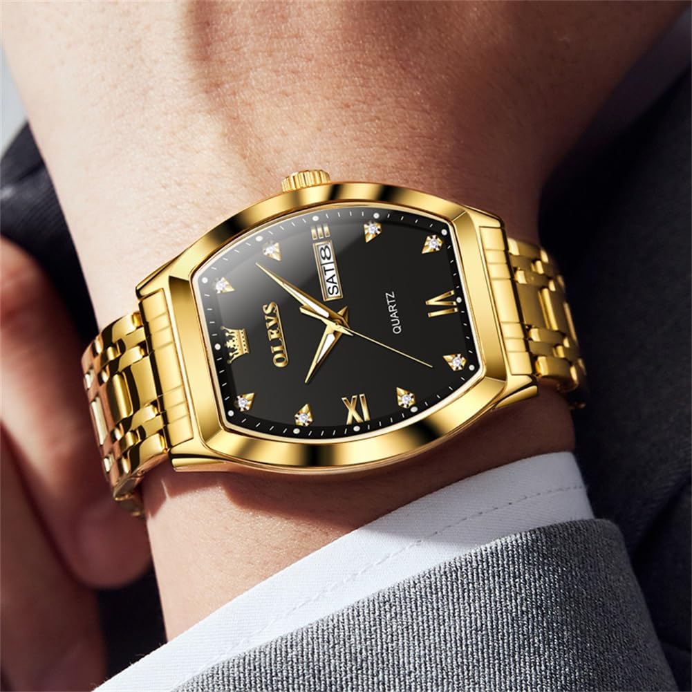 OLEVS Luxury Men's Analog Quartz Watch - Stainless Steel Business Dress Watch with Date Display, Waterproof & Luminous - Perfect for Office, Formal Events & Everyday Wear