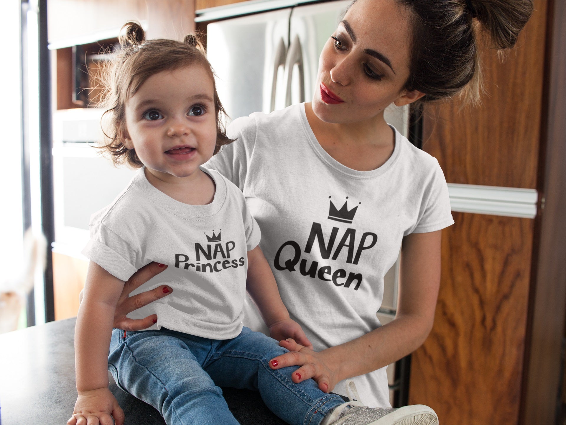 Mom and Baby Matching Outfits - Nap Queen & Princess Set | Cute Mother-Daughter Pajamas for Family Photos & Special Occasions