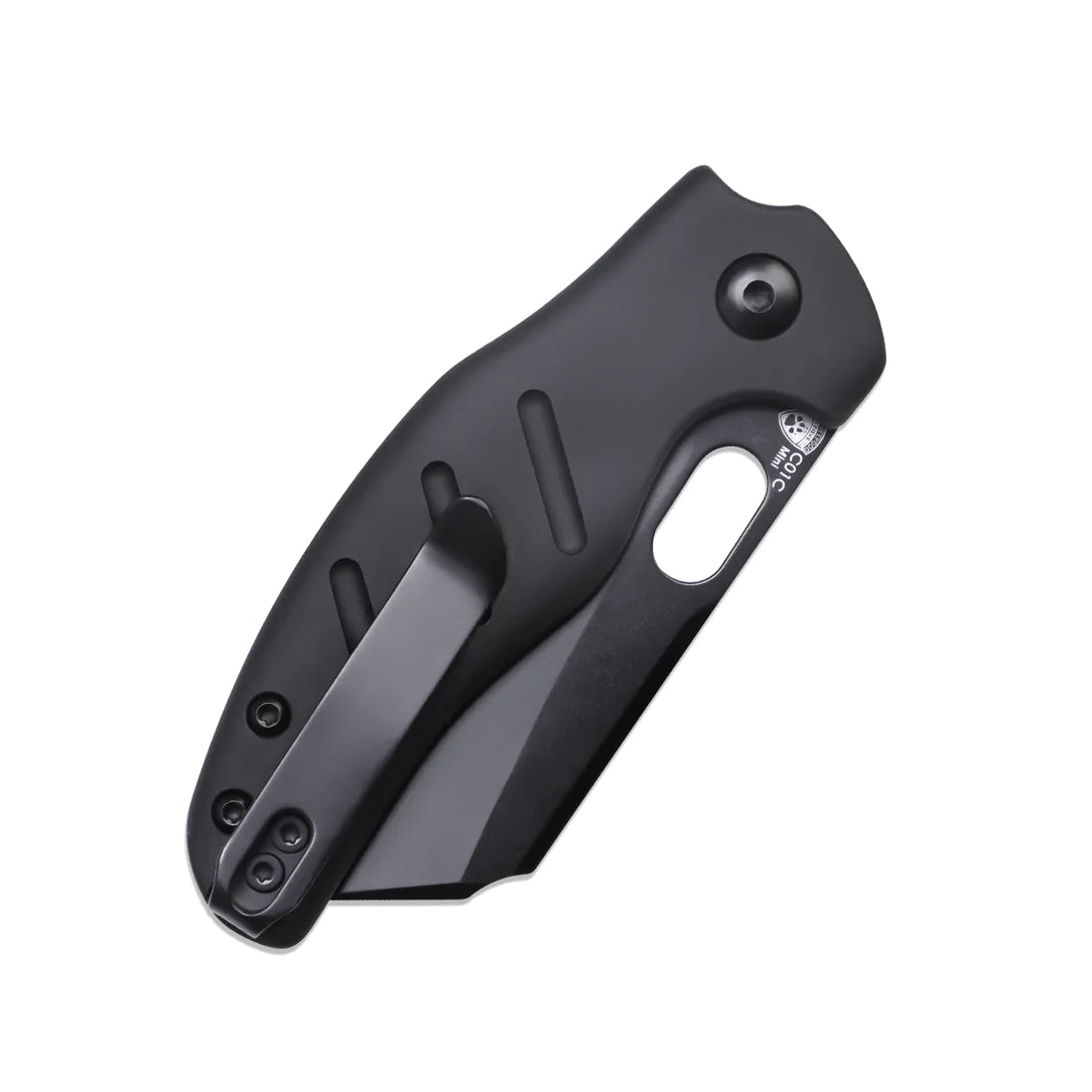 Kizer C01C Sheepdog Mini V3488BC2 Folding Pocket Knife - 154CM Steel Blade, Black Aluminum Handle, Button Lock for EDC & Outdoor Use
