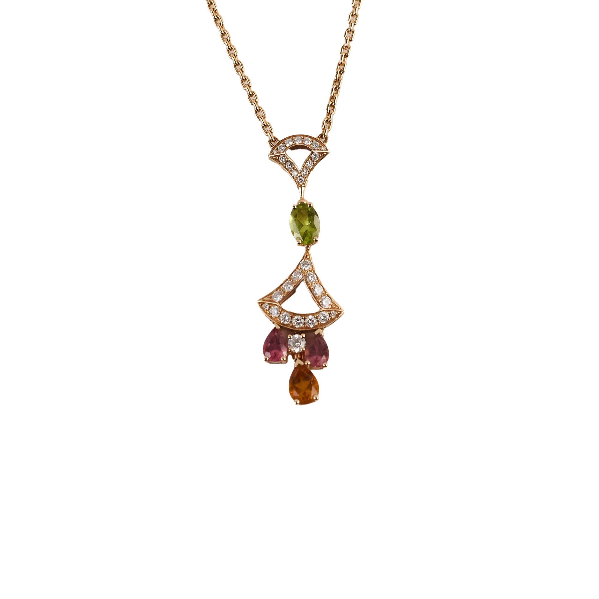 Bulgari Divas' Dream Necklace with Multicolor Gemstones - Elegant Jewelry for Women, Perfect for Parties, Weddings & Special Occasions